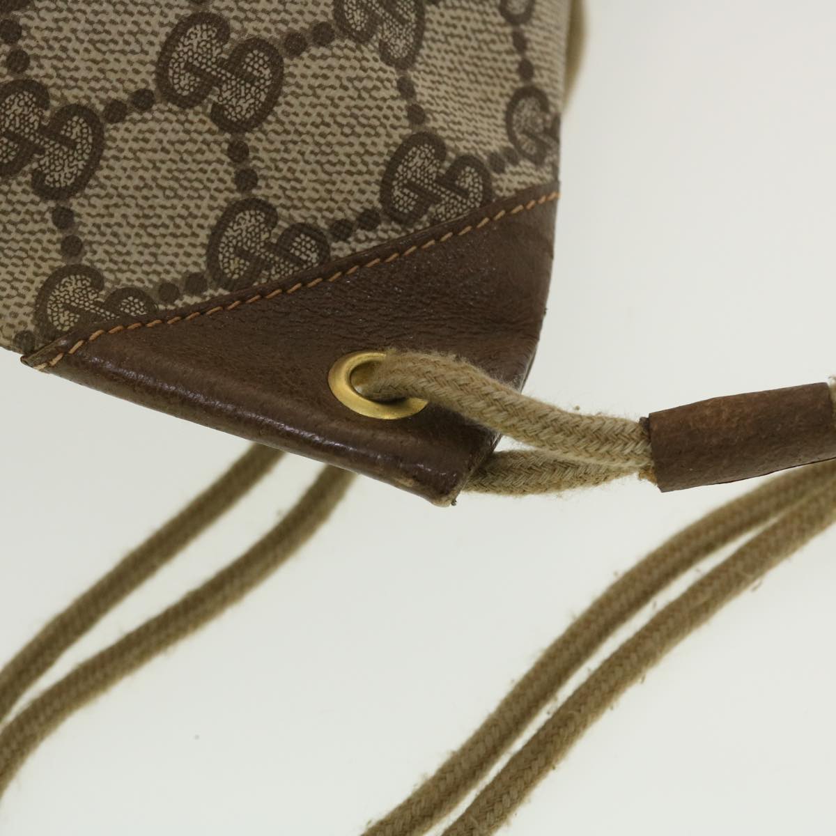 GUCCI GG Canvas Shoulder Bag PVC Leather Beige 97.19.302 42832