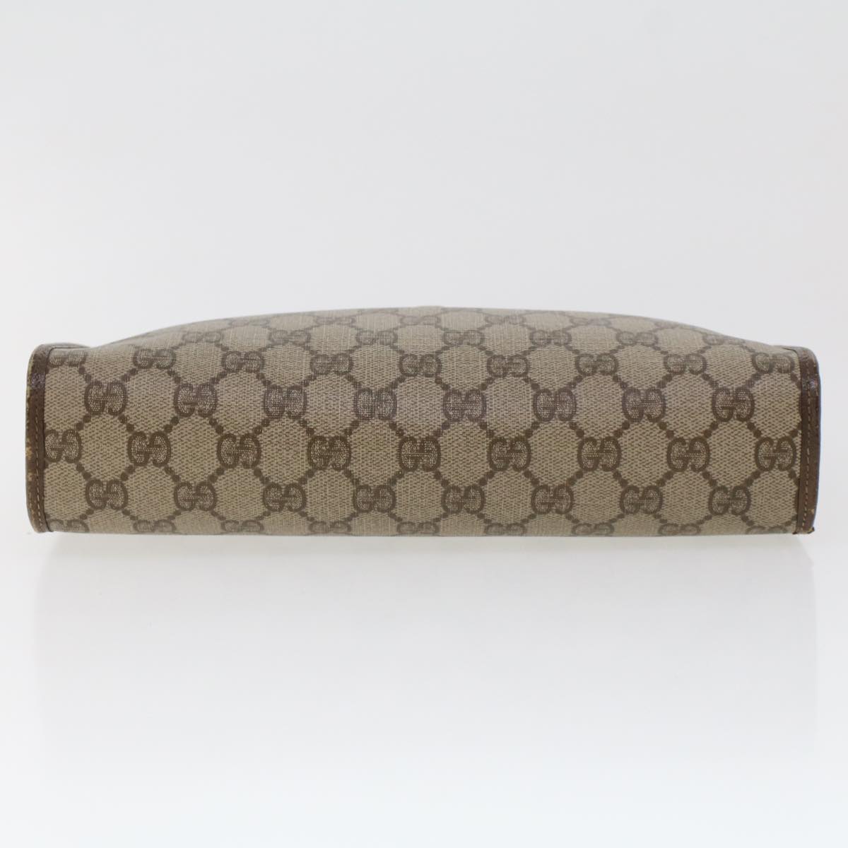 GUCCI GG Canvas Clutch Bag PVC Leather Beige 97.01.037 42879