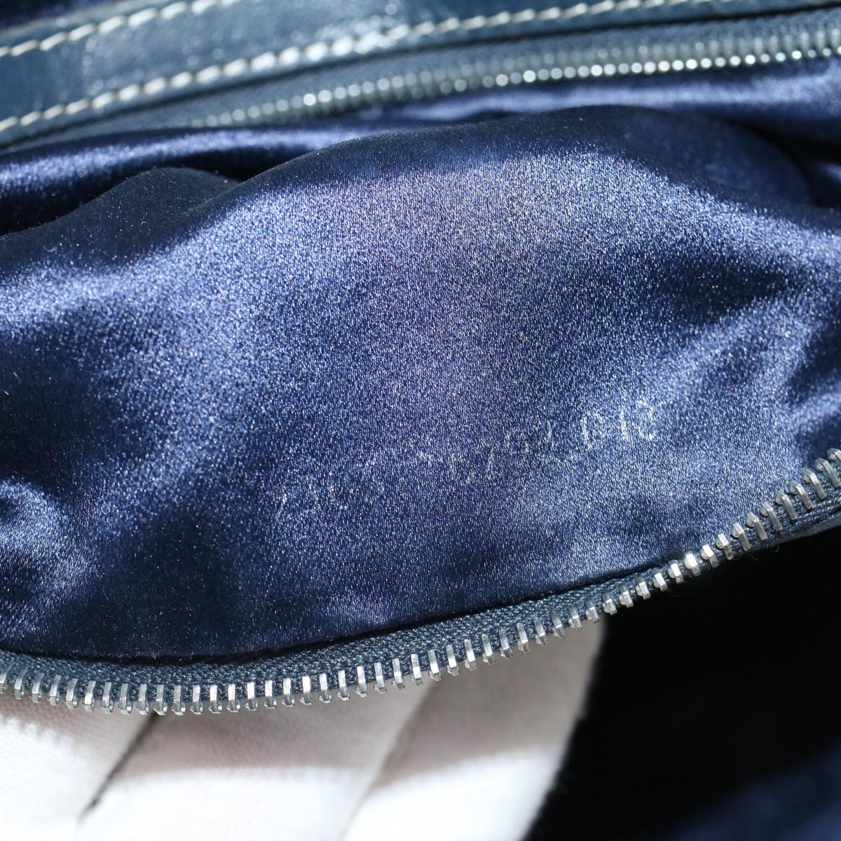 FENDI Zucchino Canvas Hand Bag Navy 42994