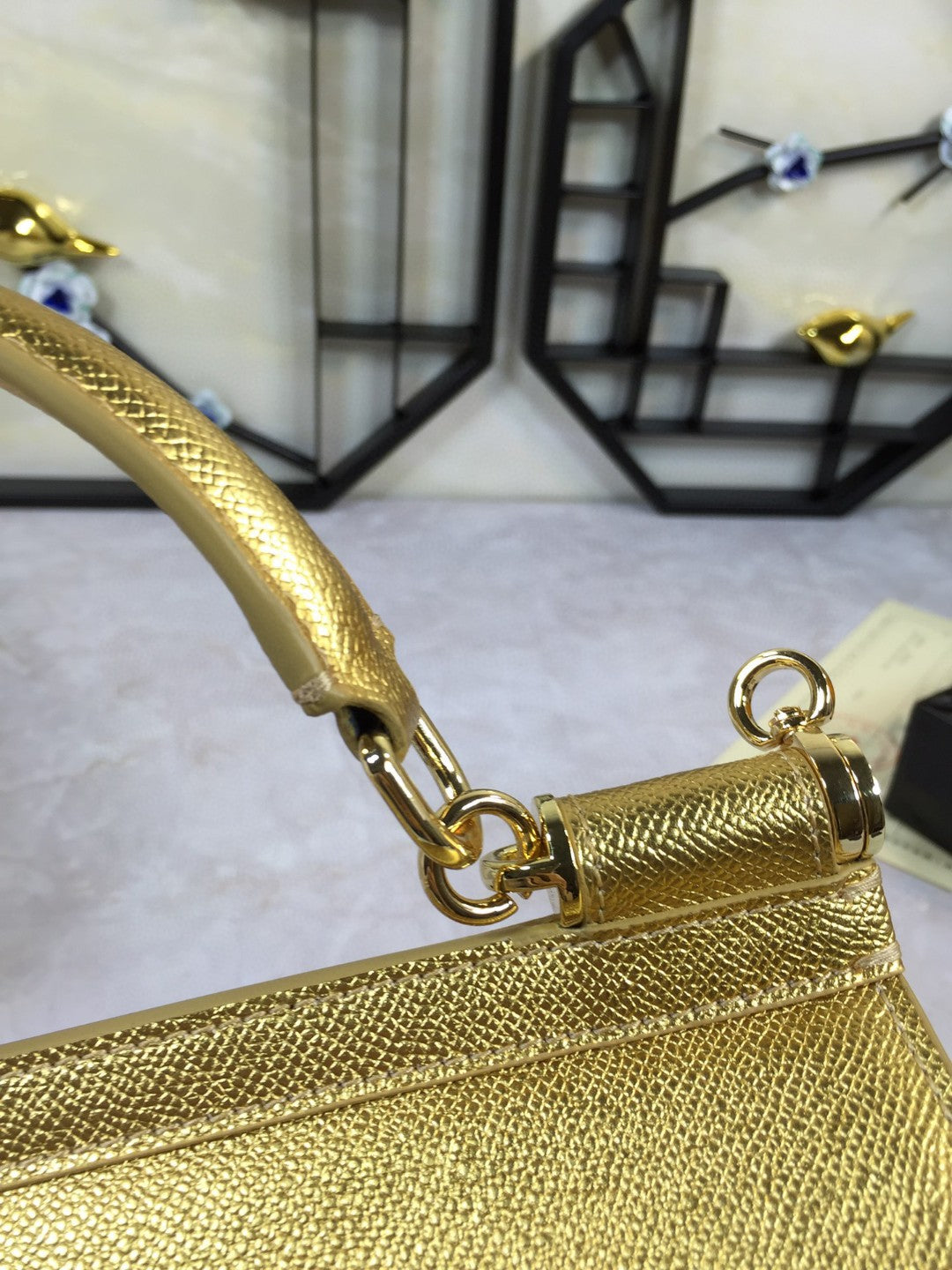 GLAMI MeGLAMIum Sicily Handbag In Dauphine Gold For Women 10.2in/26cm GLAMIÃ‚Â 