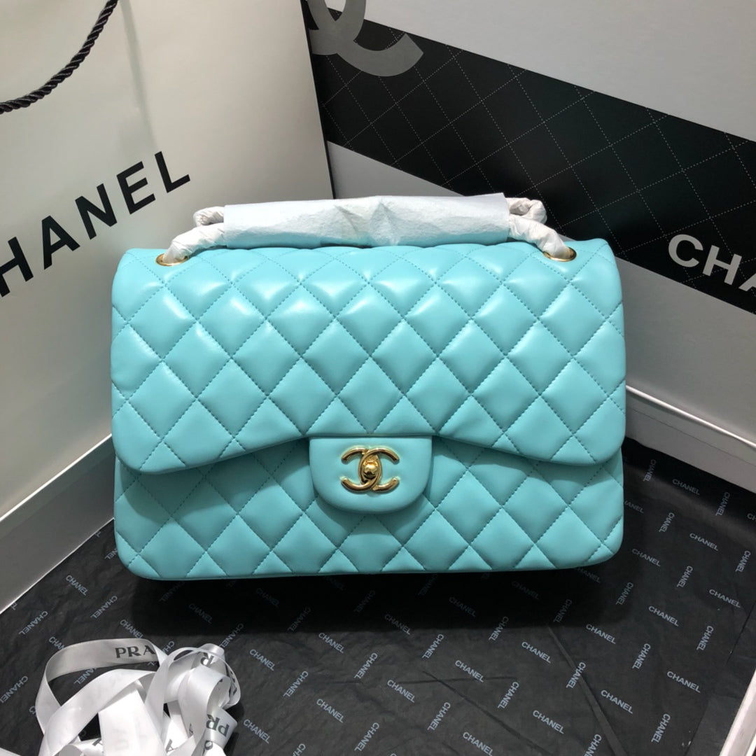 CHLLarge Classic Handbag Gold Hardware Blue For Women Handbags, Shoulder Bags 11.8in/30cm