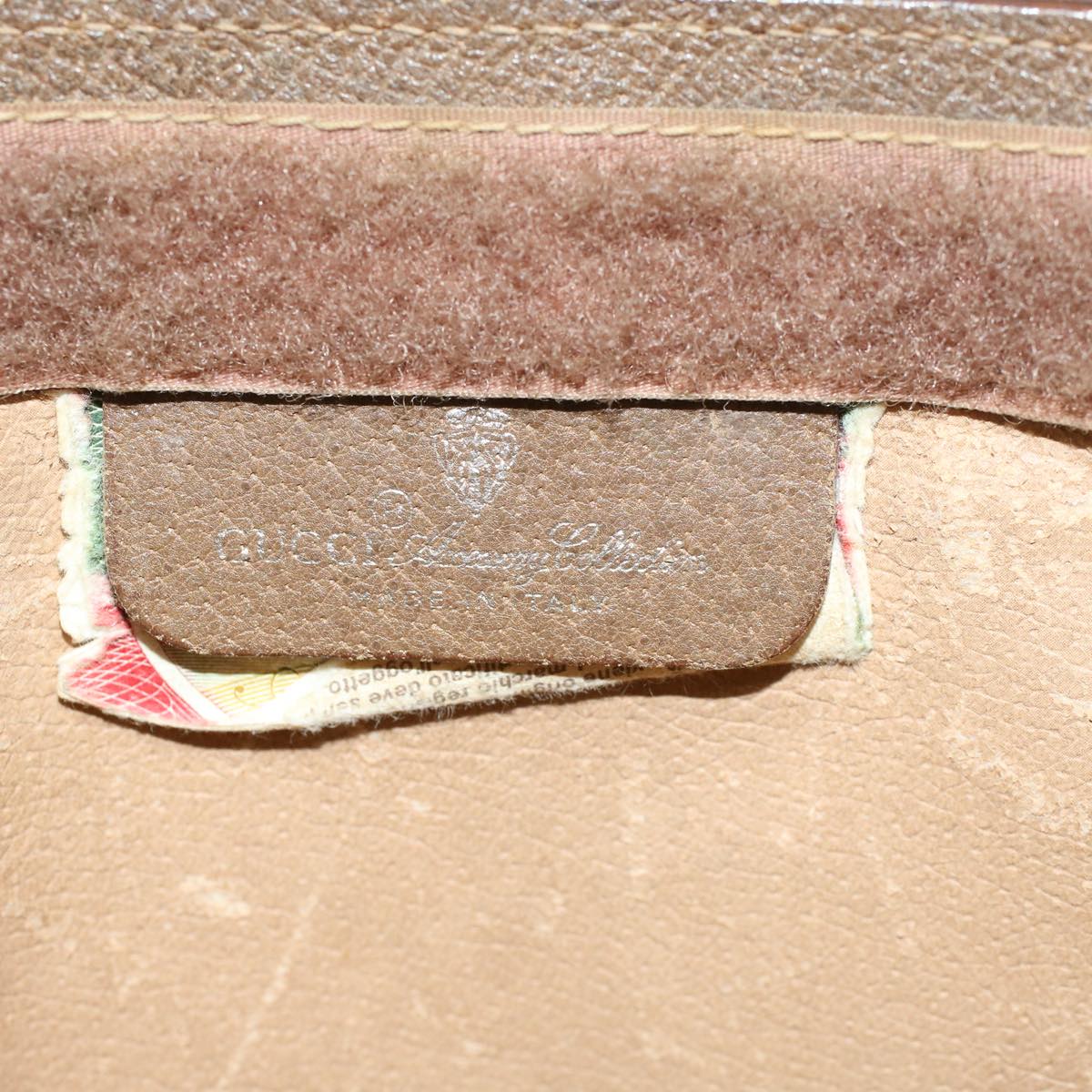 GUCCI GG Canvas Web Sherry Line Clutch Bag PVC Leather Beige Green 43090