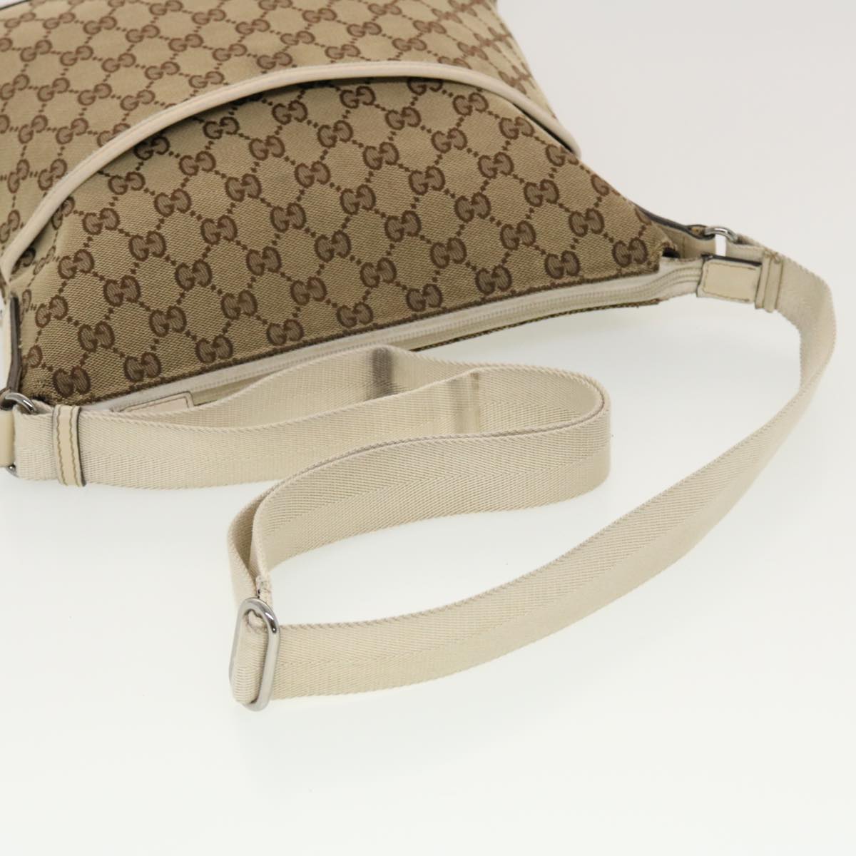 GUCCI GG Canvas Shoulder Bag Beige 145857 43173