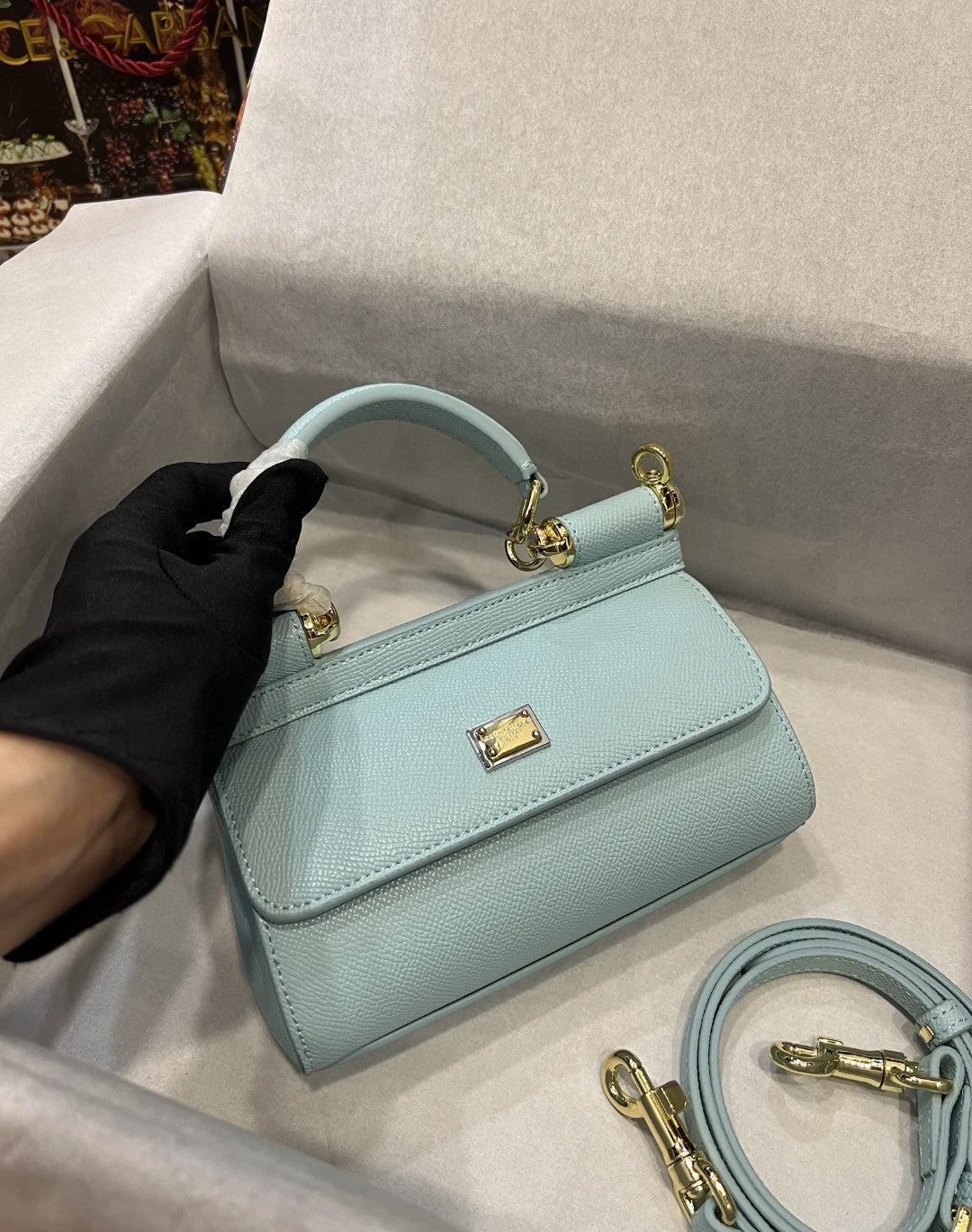 GLAMI Small Sicily Bag In Dauphine Azure For Women 7.5in/19cm GLAMI