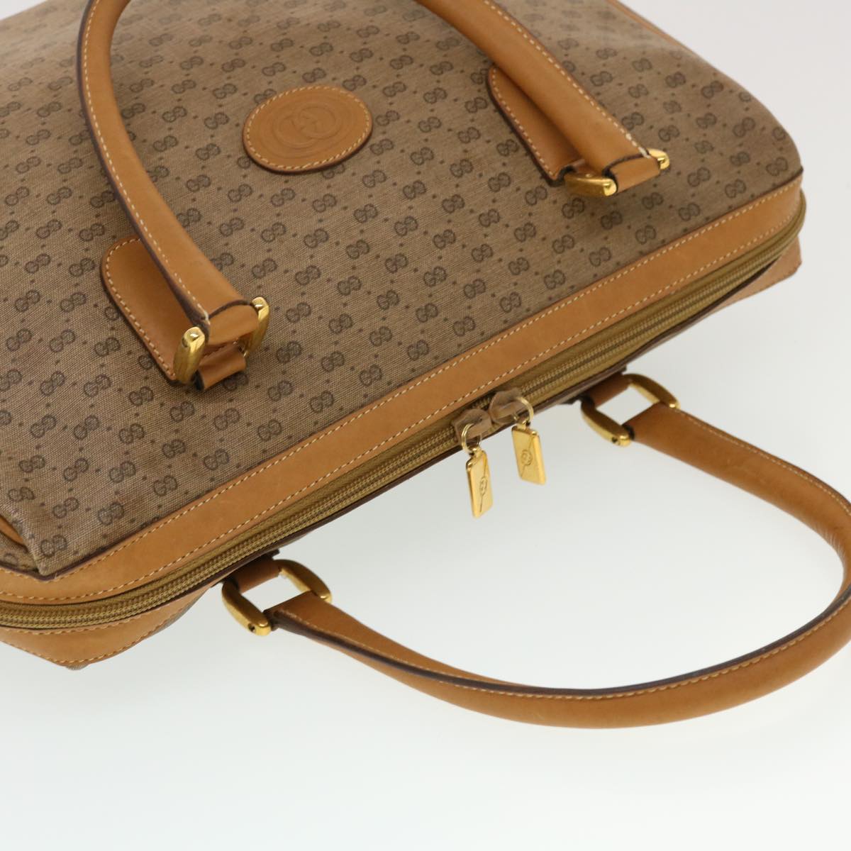 GUCCI Micro GG Canvas Hand Bag PVC Leather Beige 002.104.0033 43224