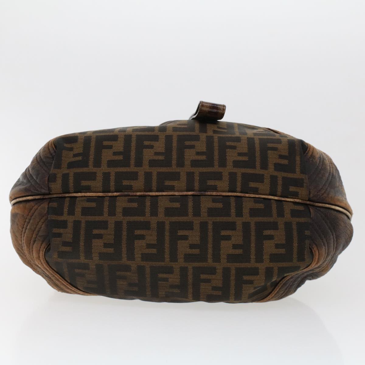 FENDI Zucca Canvas Spy Bag Hand Bag Black Brown 43263