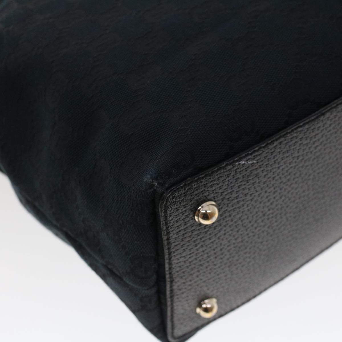 GUCCI GG Canvas Bamboo Hand Bag Black 137394 43264
