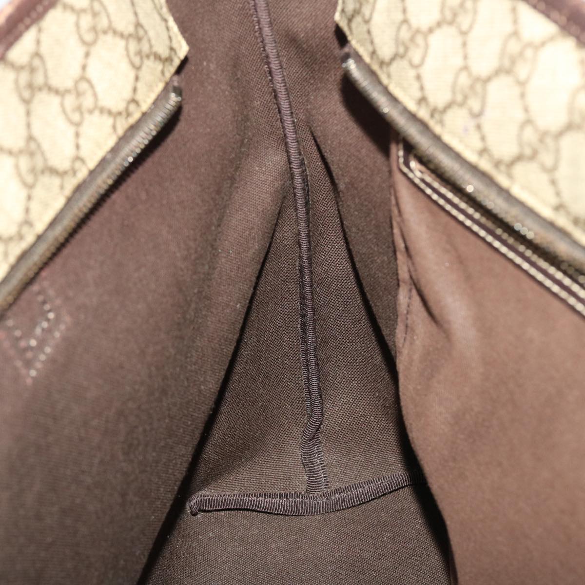 GUCCI GG Canvas Tote Bag PVC Leather Beige 211137 43270