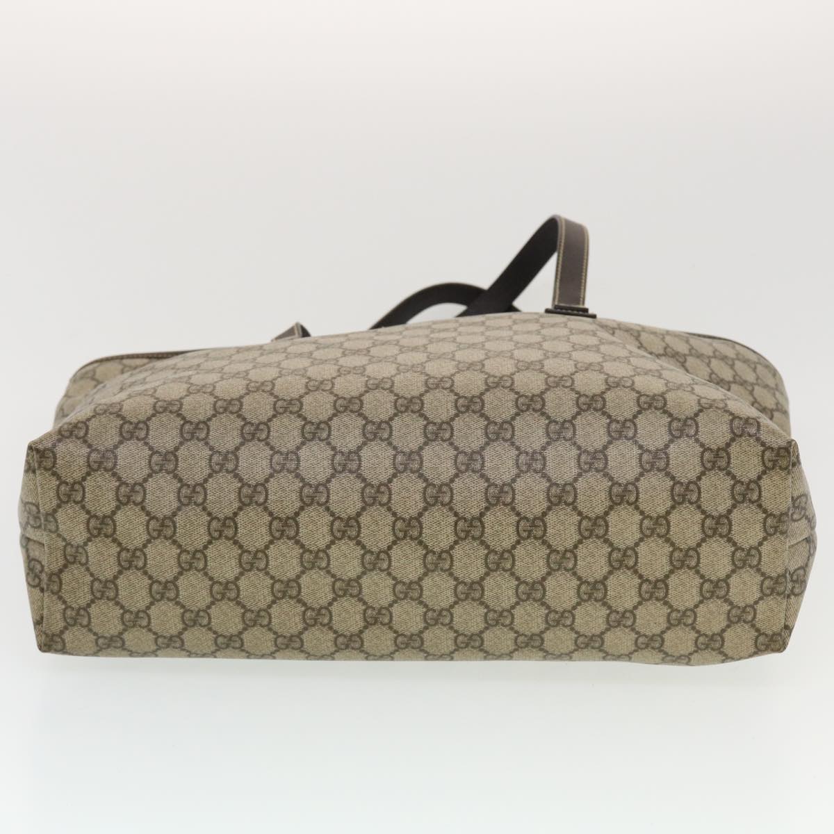 GUCCI GG Canvas Tote Bag PVC Leather Beige 211137 43270