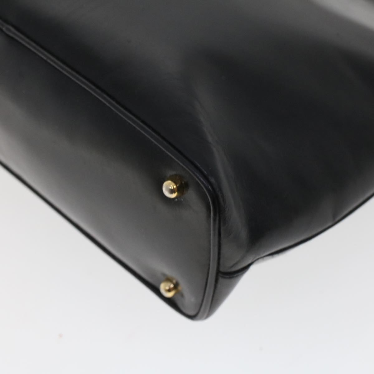 GUCCI Bamboo Clasp Hand Bag Leather Black 000.781.0295 43320