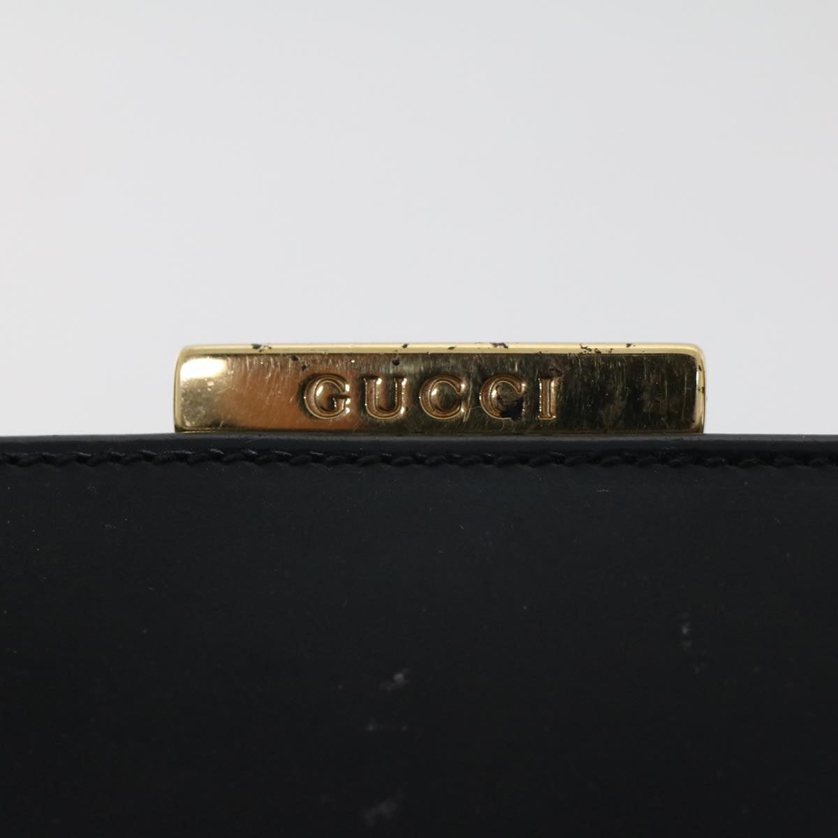 GUCCI Bamboo Clasp Hand Bag Leather Black 000.781.0295 43320
