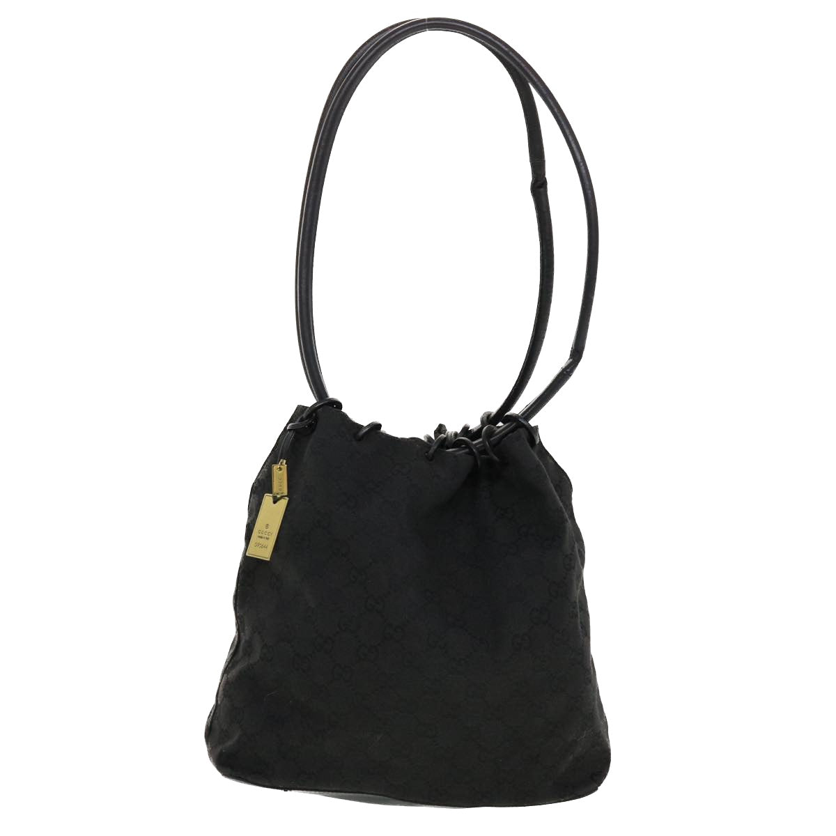 GUCCI GG Canvas Shoulder Bag Black 90644 43327