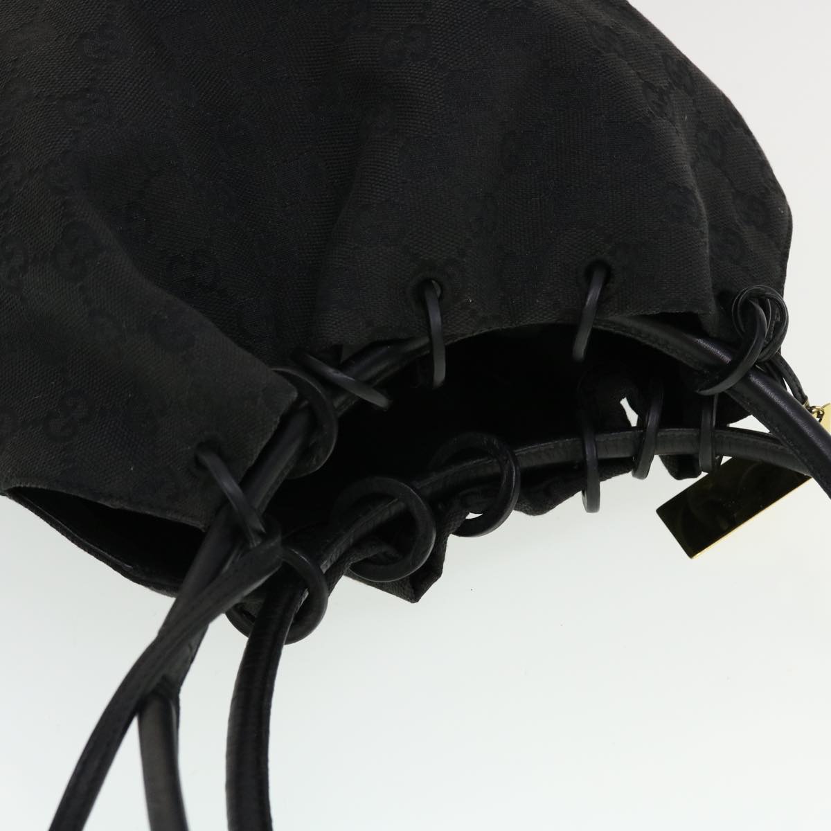 GUCCI GG Canvas Shoulder Bag Black 90644 43327