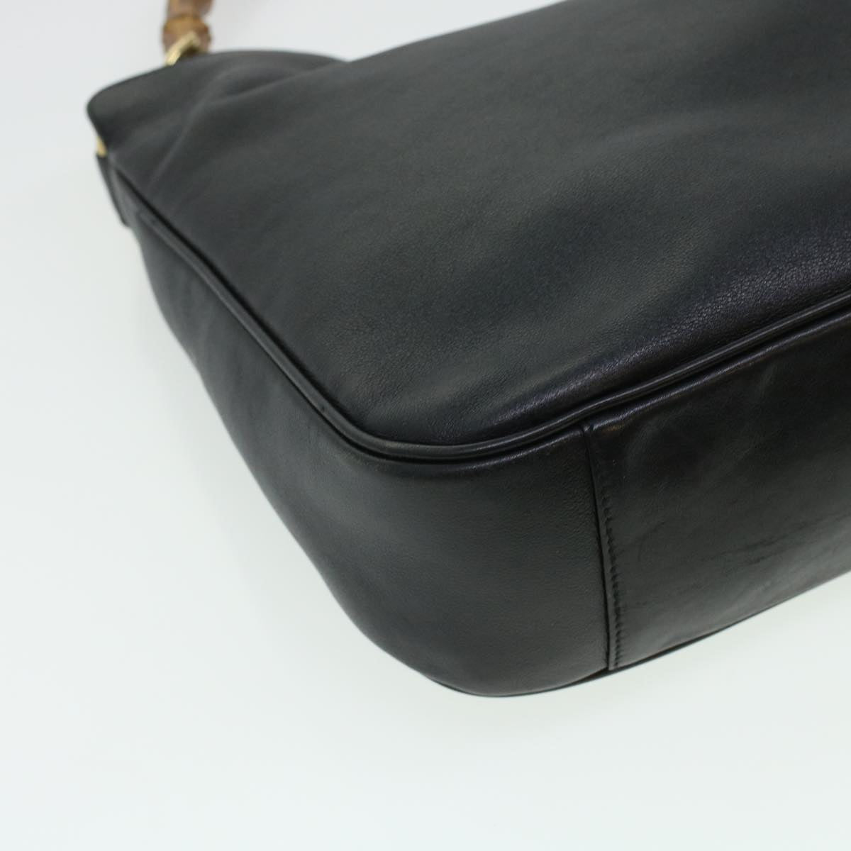 GUCCI Bamboo Hand Bag Leather 2way Black 001.3444.1638 43328