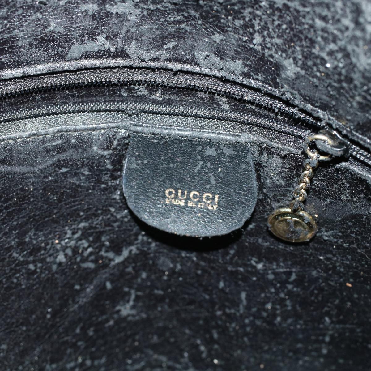 GUCCI Bamboo Hand Bag Leather 2way Black 001.3444.1638 43328