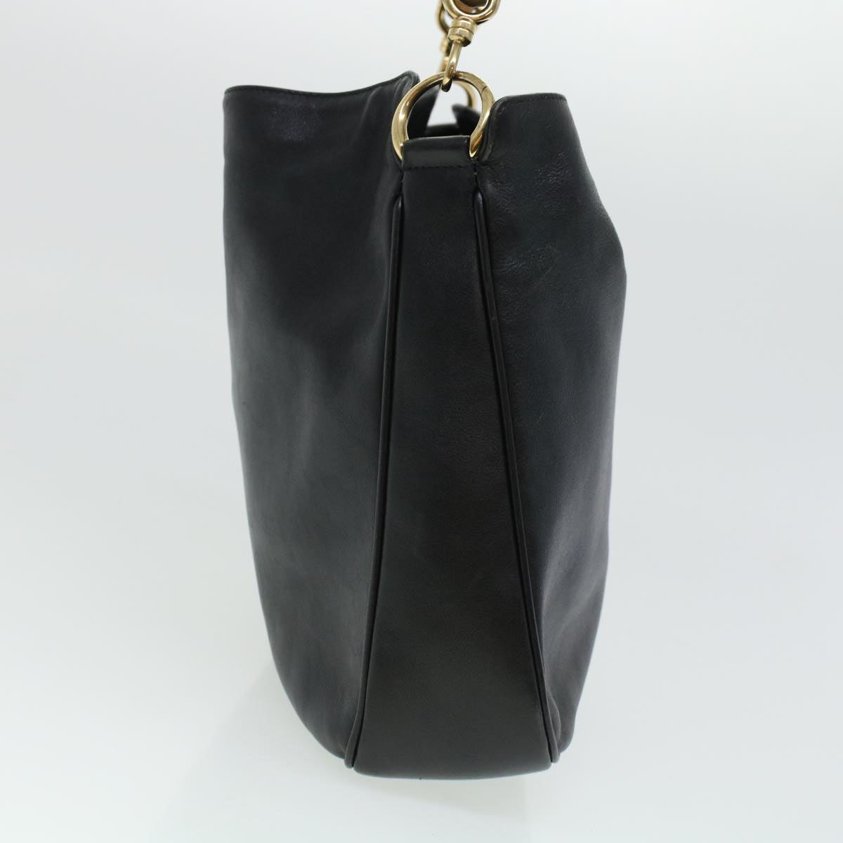 GUCCI Bamboo Hand Bag Leather 2way Black 001.3444.1638 43328