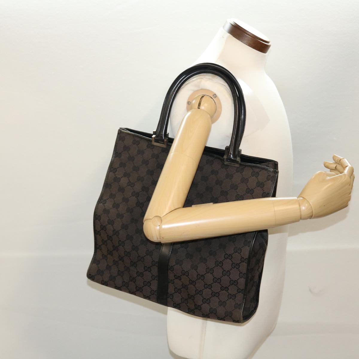 GUCCI GG Canvas Jackie Hand Bag Brown 0021064 43332