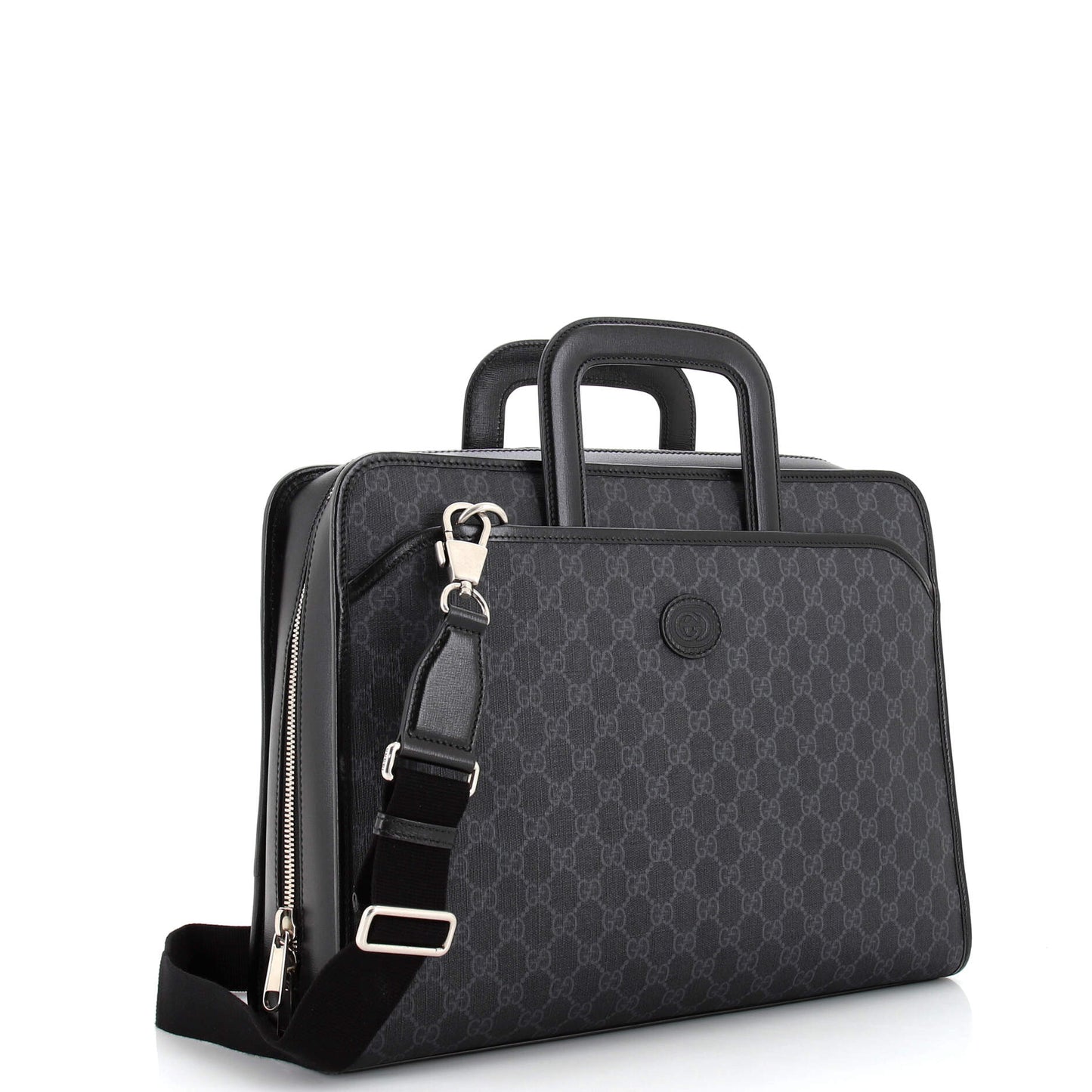 Interlocking G Patch Convertible Briefacase GG Coated Canvas