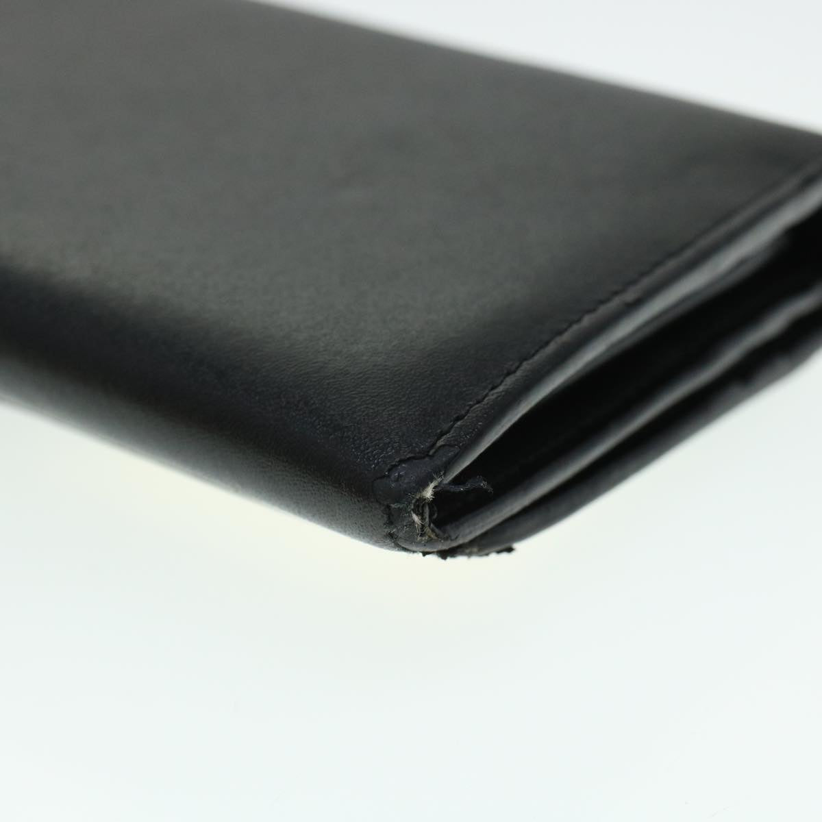 FENDI Bug's Eye Monster Long Wallet Leather Black Gold 43573