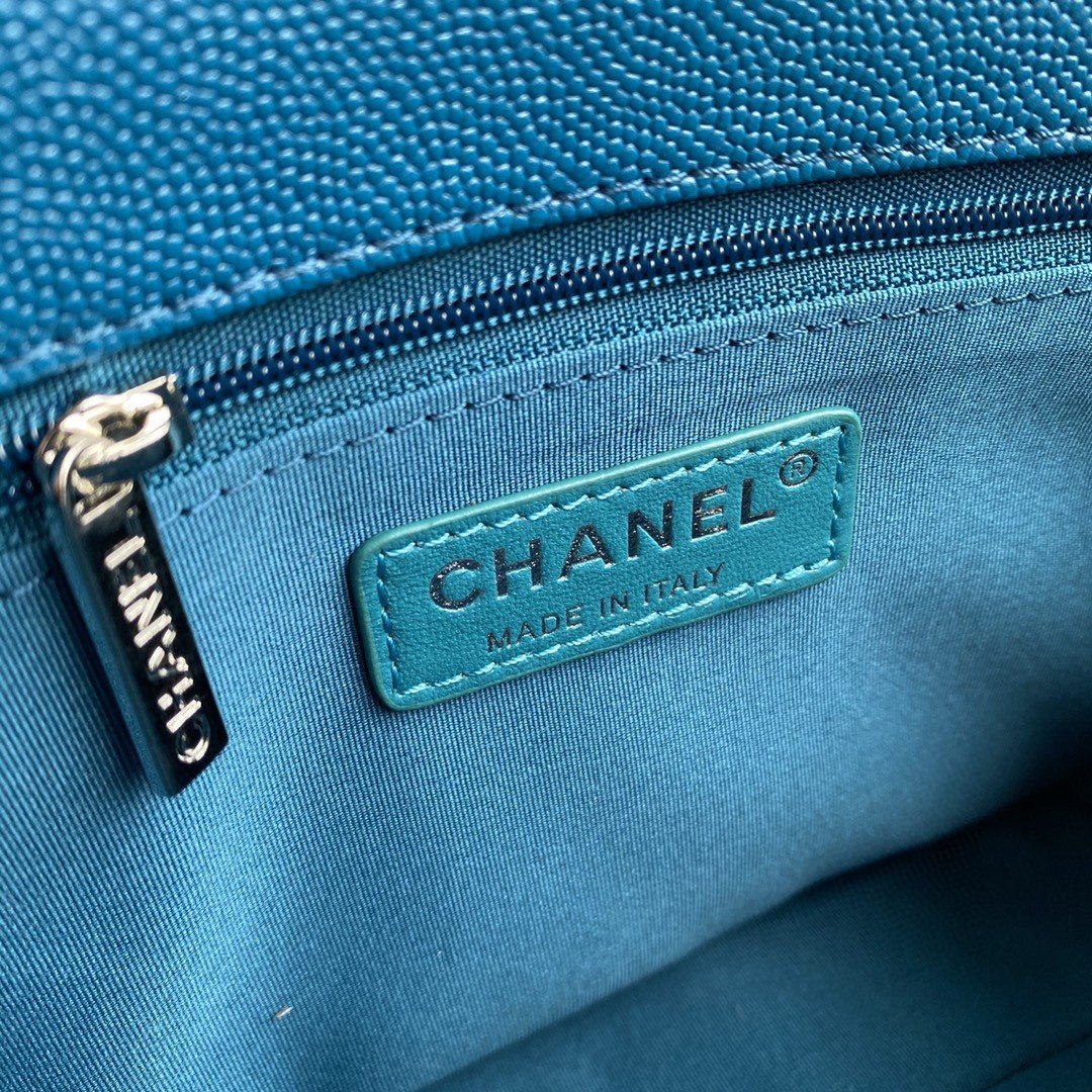CHLGlamIap Bag Red Hardware Grained Blue For Women Handbags, Shoulder Bags 9.4in/24cm AS2303