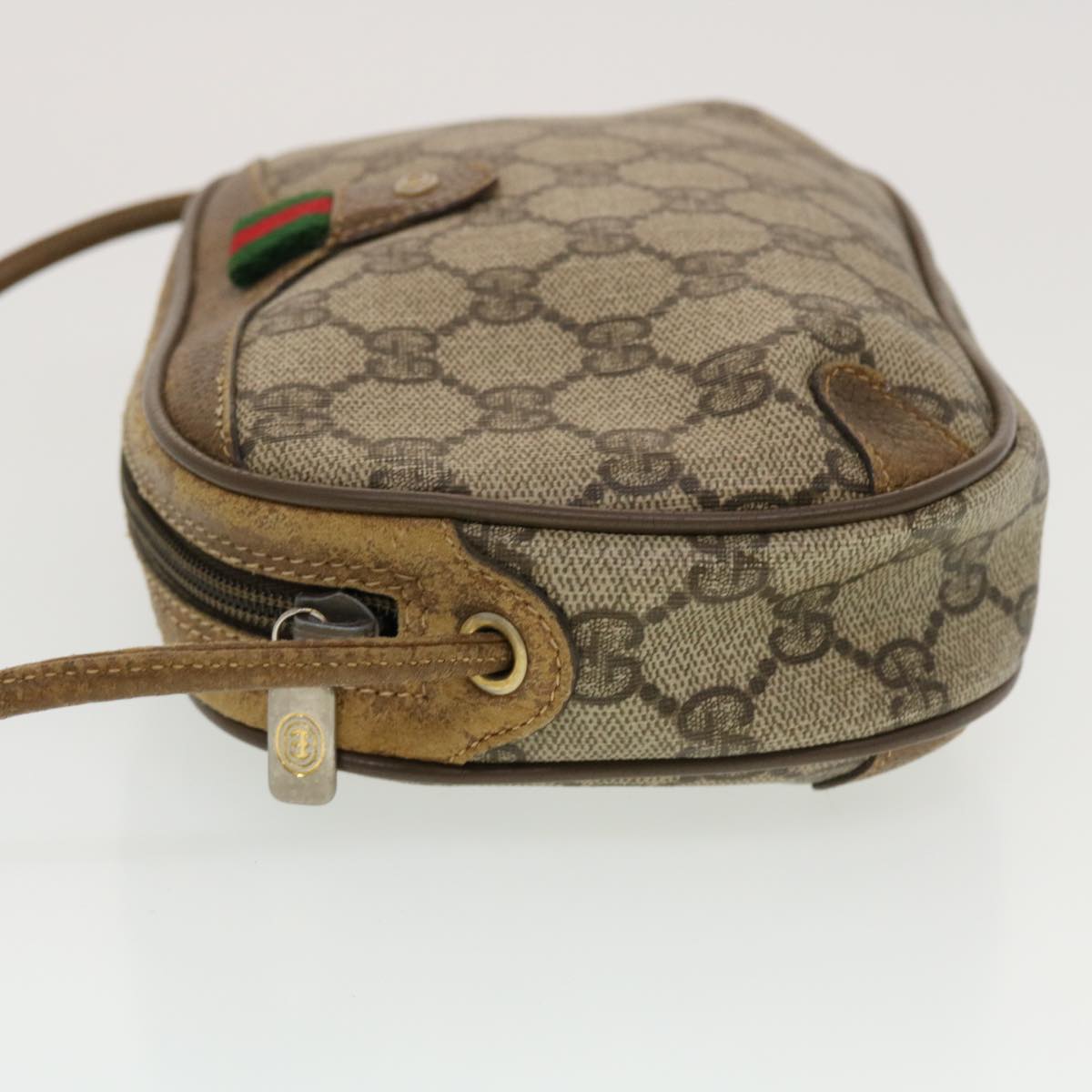 GUCCI GG Supreme Web Sherry Line Shoulder Bag Beige Red 89.02.066 43663