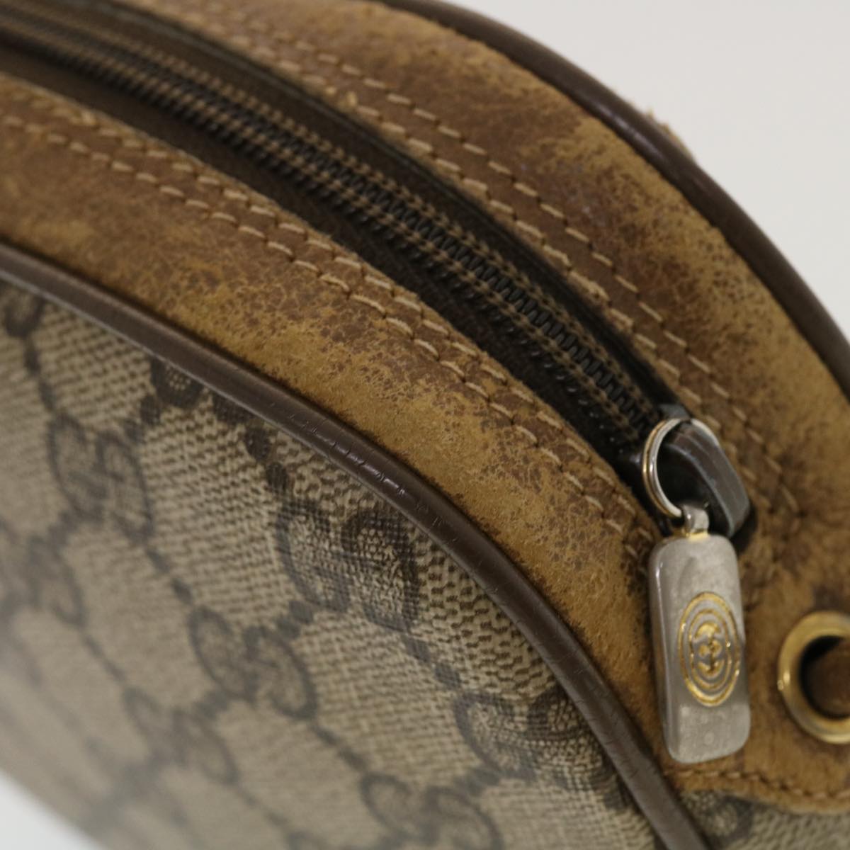 GUCCI GG Supreme Web Sherry Line Shoulder Bag Beige Red 89.02.066 43663