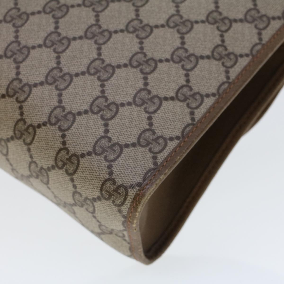 GUCCI GG Canvas Web Sherry Line Clutch Bag Beige Red 89.01.031 43670