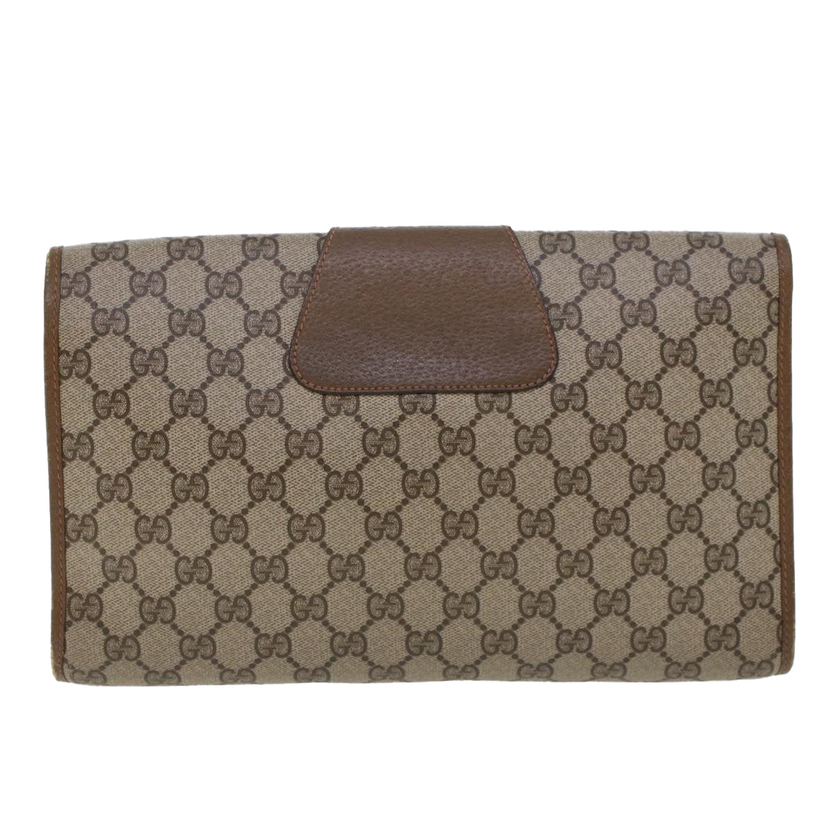 GUCCI GG Canvas Web Sherry Line Clutch Bag Beige Red 89.01.031 43670