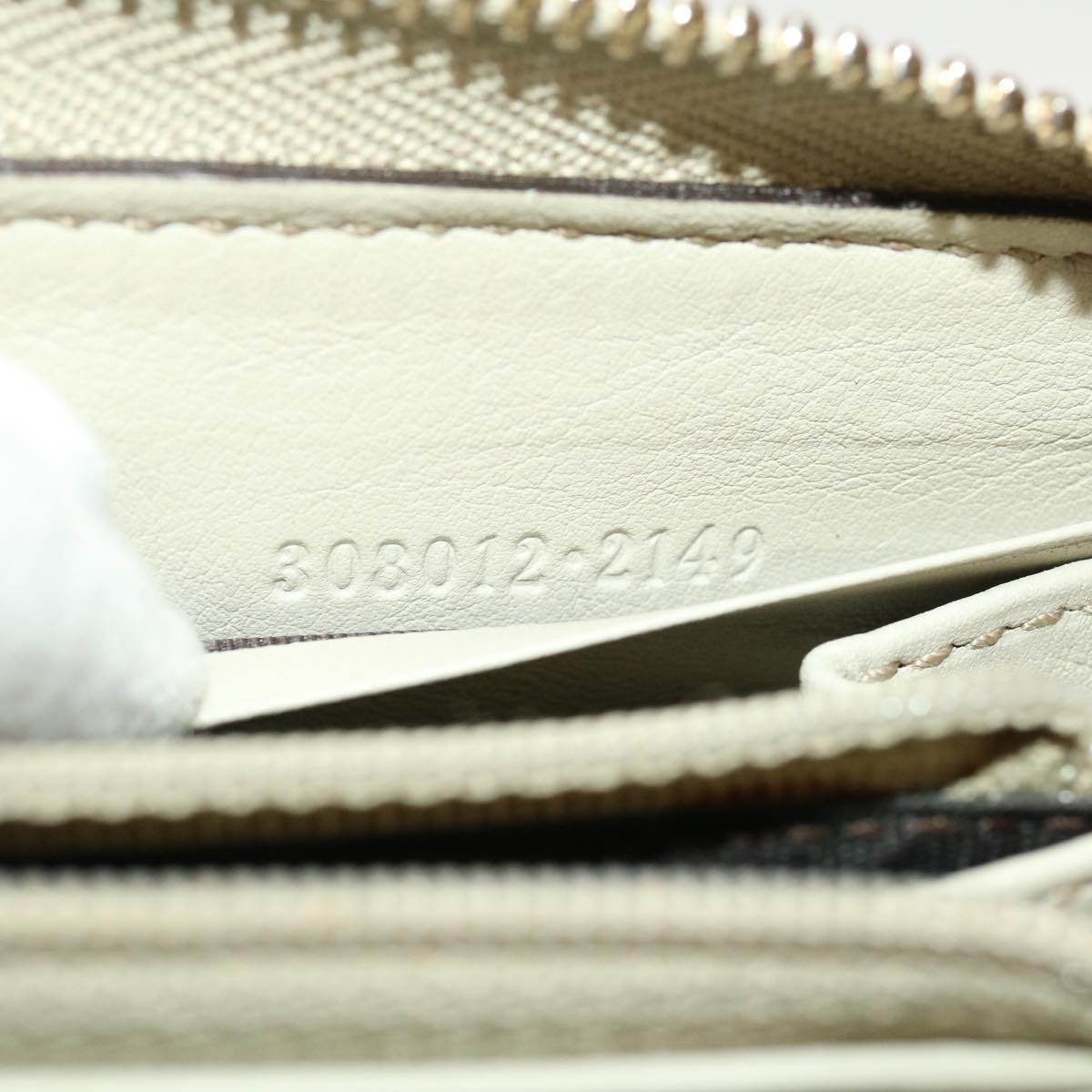 GUCCI GG Canvas Long Wallet Beige White 308012 43741
