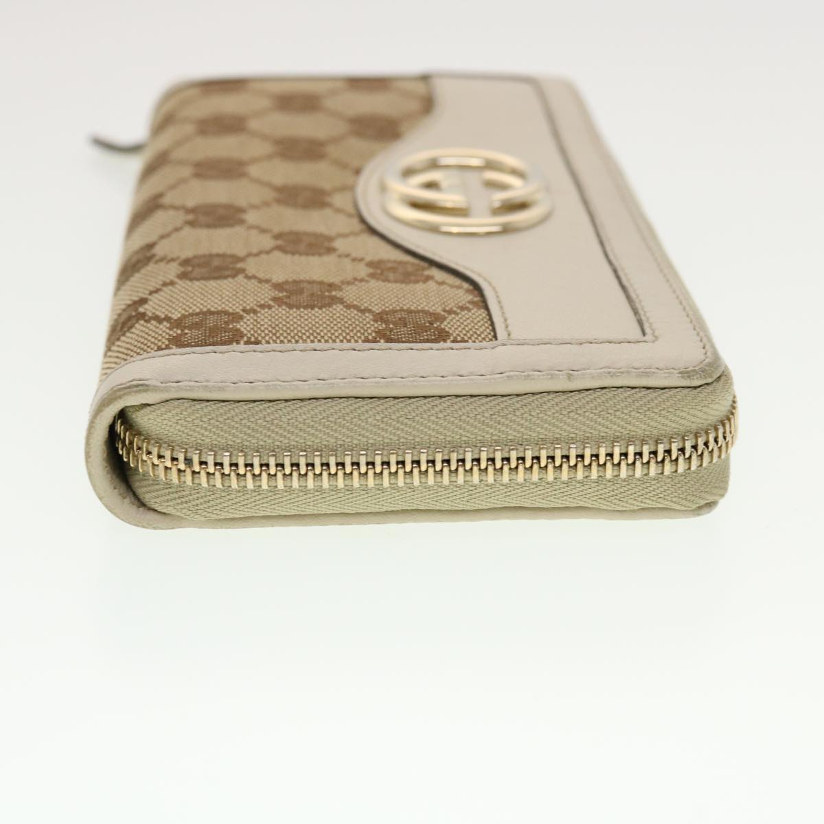 GUCCI GG Canvas Long Wallet Beige White 308012 43741