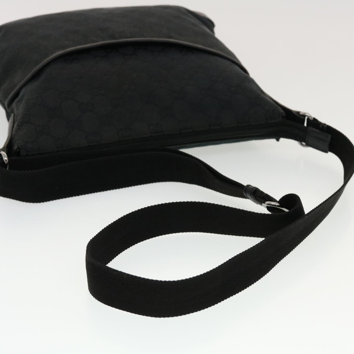 GUCCI GG Canvas Shoulder Bag Black 145857 43763