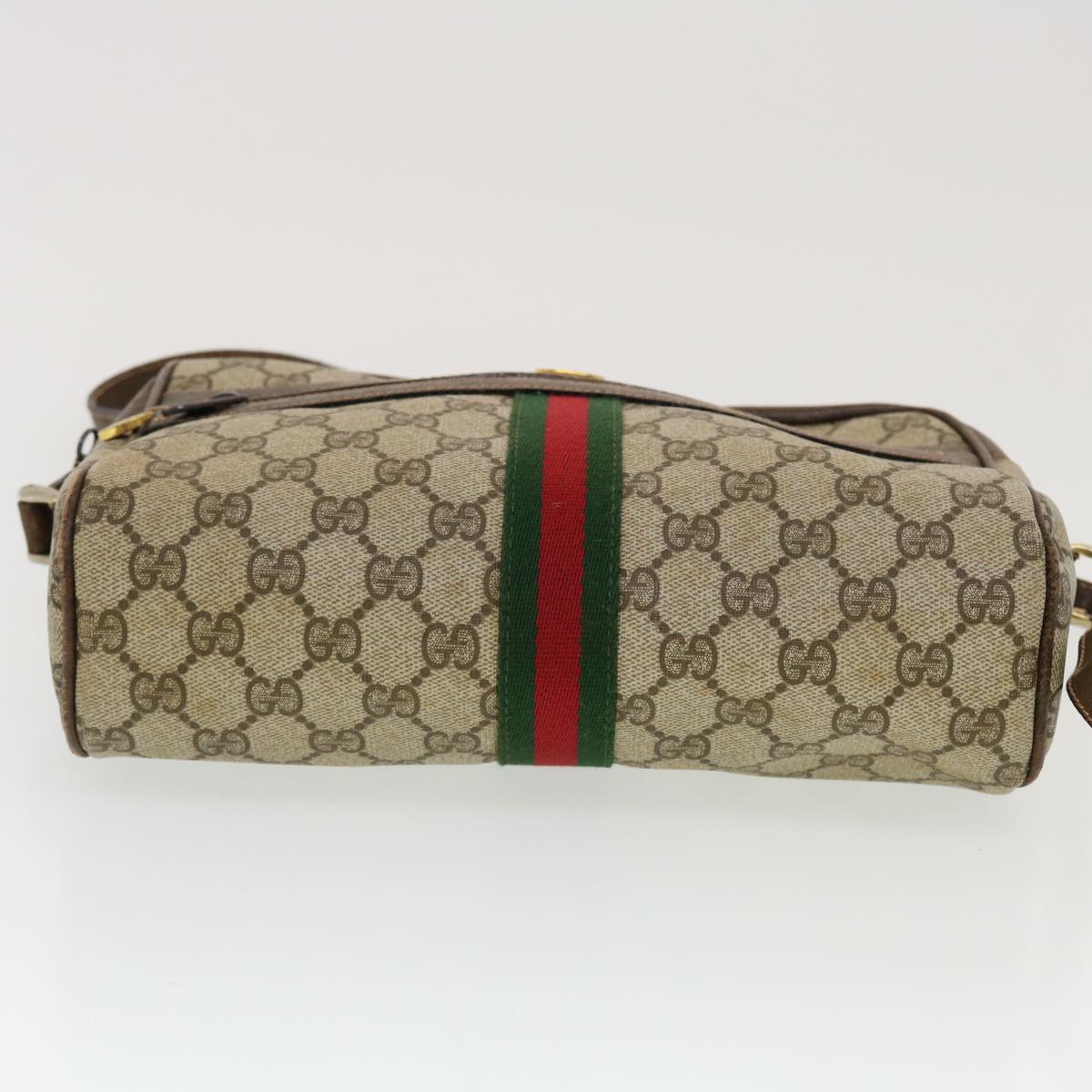 GUCCI GG Canvas Web Sherry Line Shoulder Bag Beige Red Green 43901