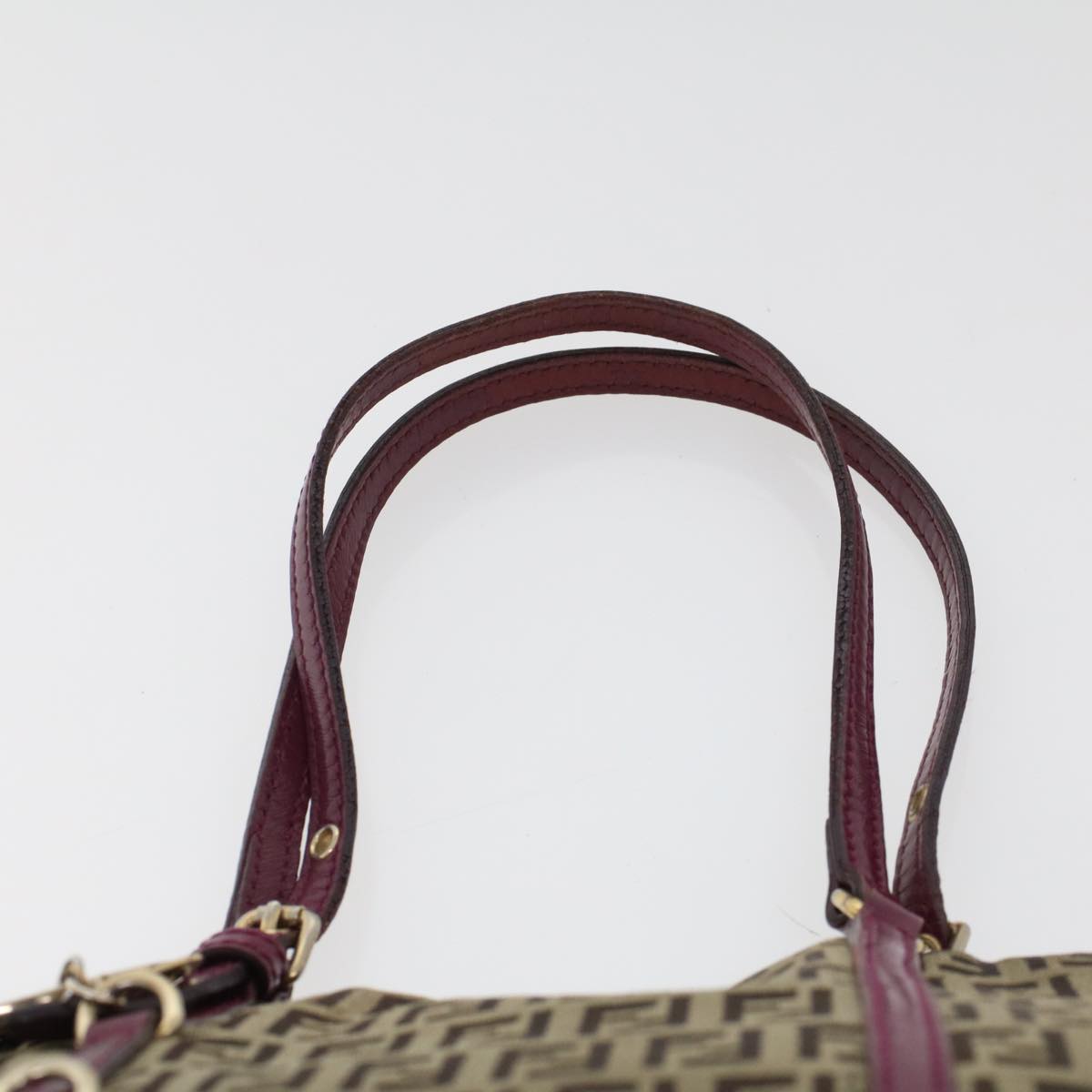 FENDI Zucchino Canvas Tote Bag Brown 43936