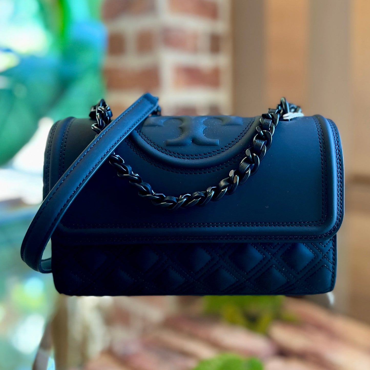 TORY BURCH Fleming Convertible Black Shoulder Bag