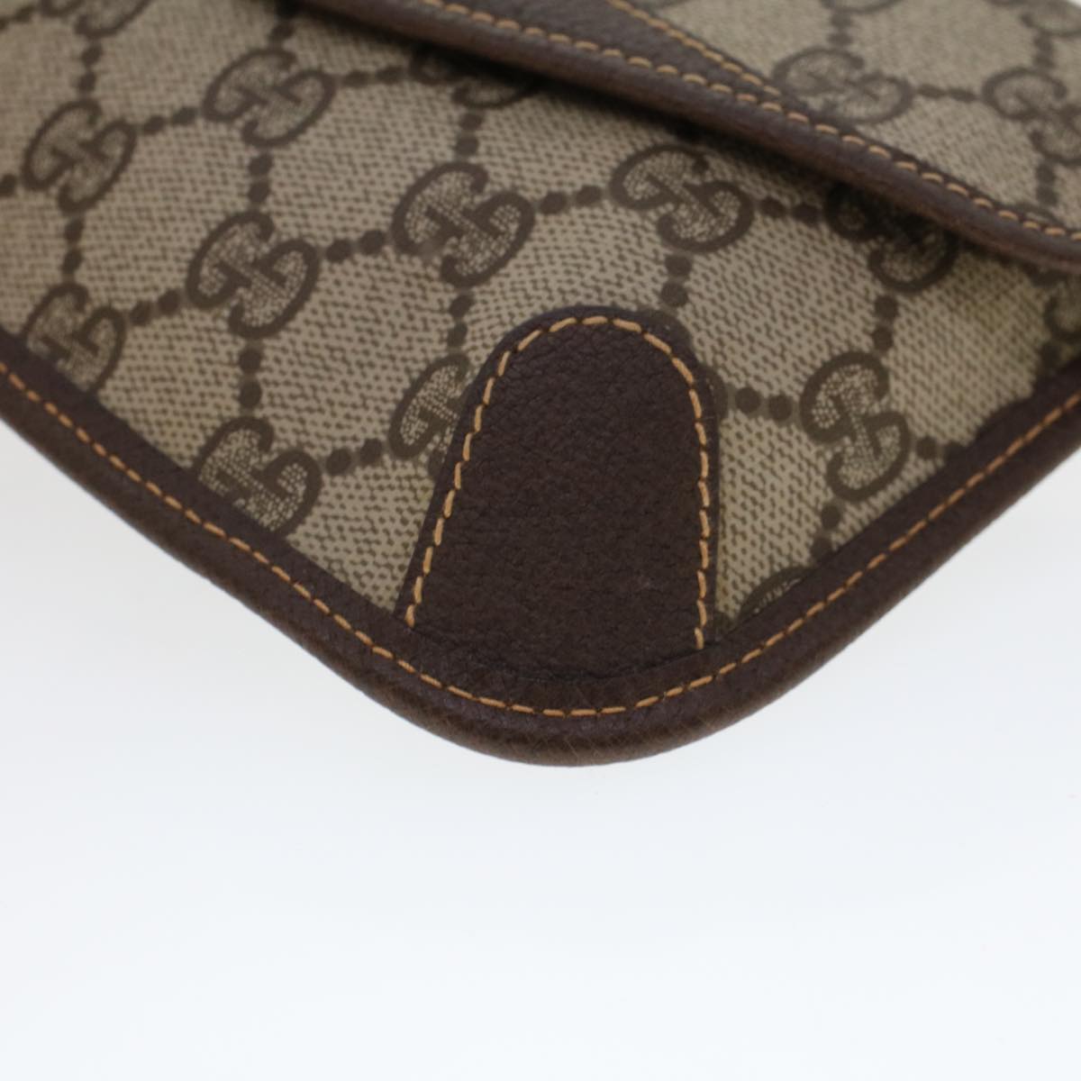 GUCCI GG Canvas Web Sherry Line Pouch PVC Leather Beige Red Green 44035