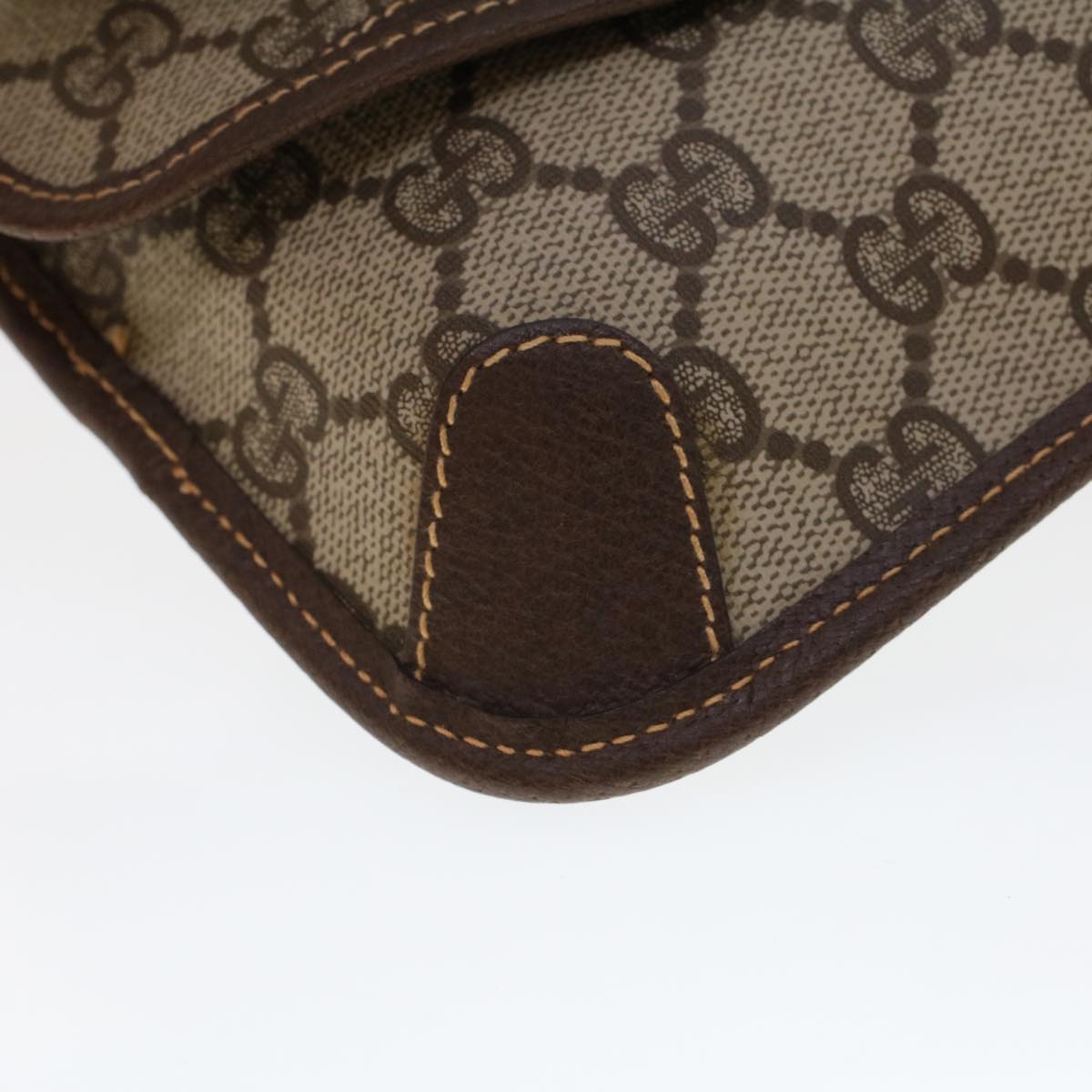GUCCI GG Canvas Web Sherry Line Pouch PVC Leather Beige Red Green 44035