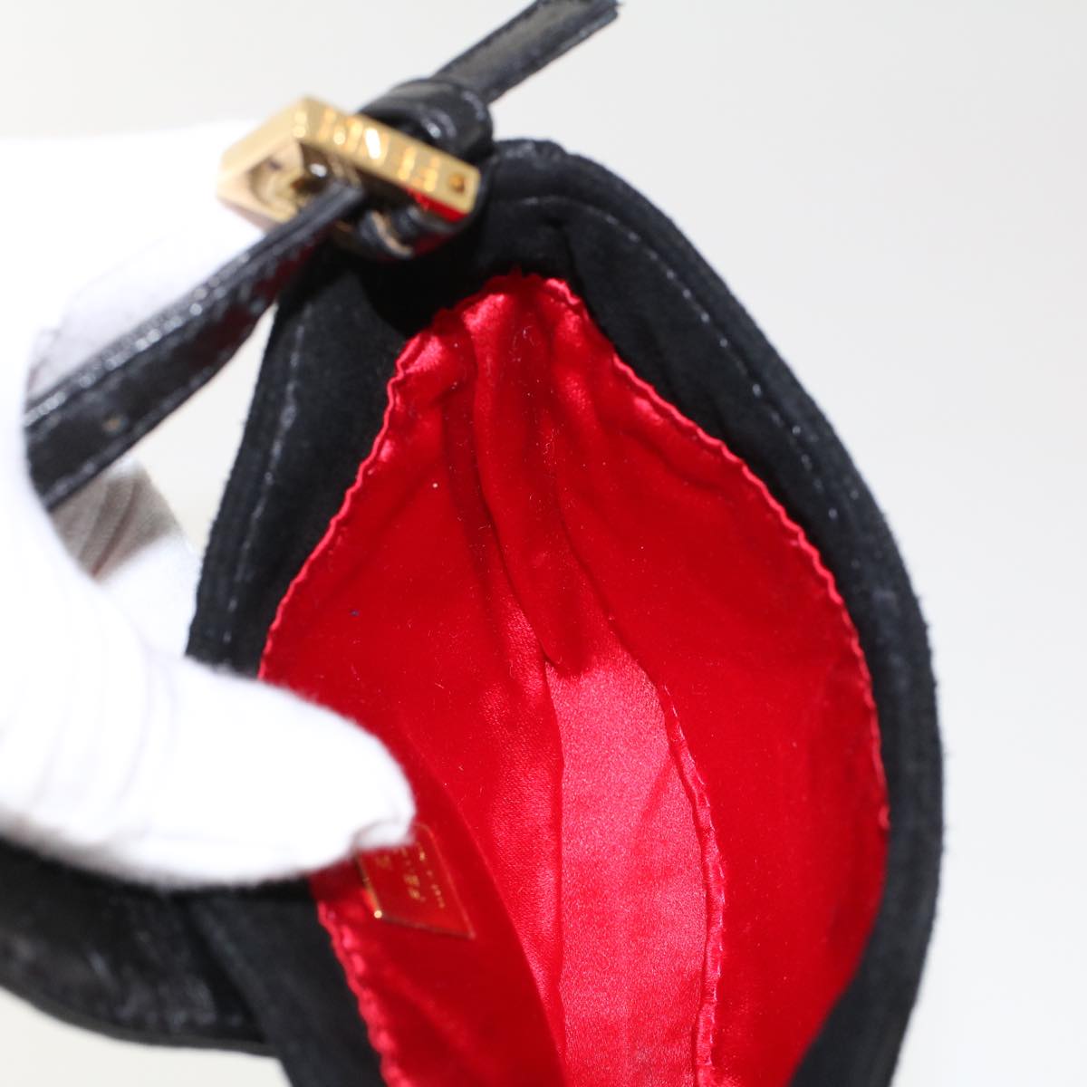 FENDI Mini Mamma Baguette Hand Bag Suede Black 2288-26673-009 44045