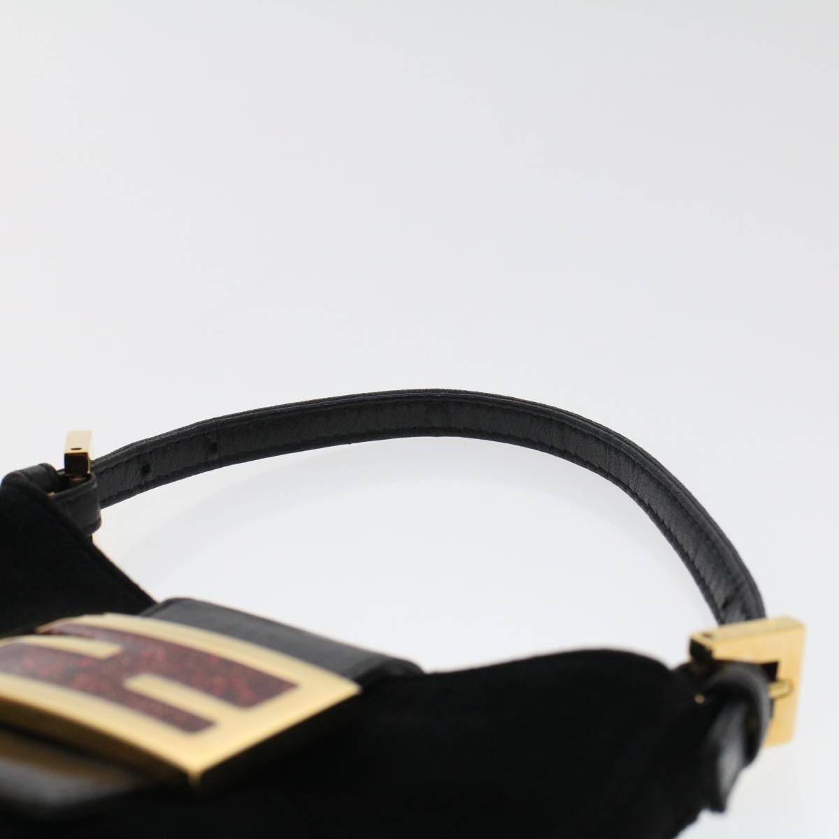 FENDI Mini Mamma Baguette Hand Bag Suede Black 2288-26673-009 44045