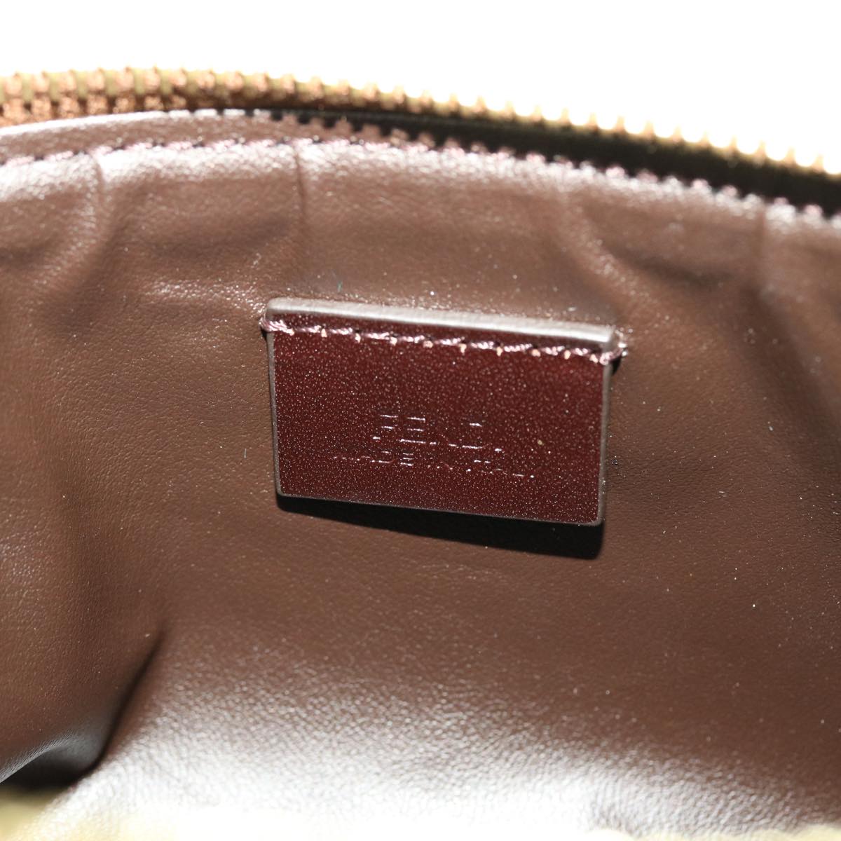 FENDI Pecan Canvas Pouch Black Brown 44067