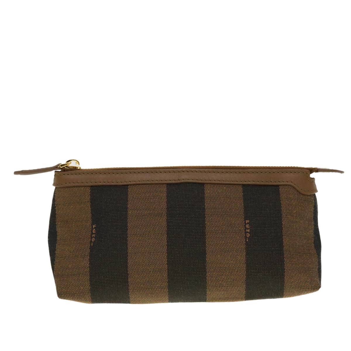 FENDI Pecan Canvas Pouch Black Brown 44067