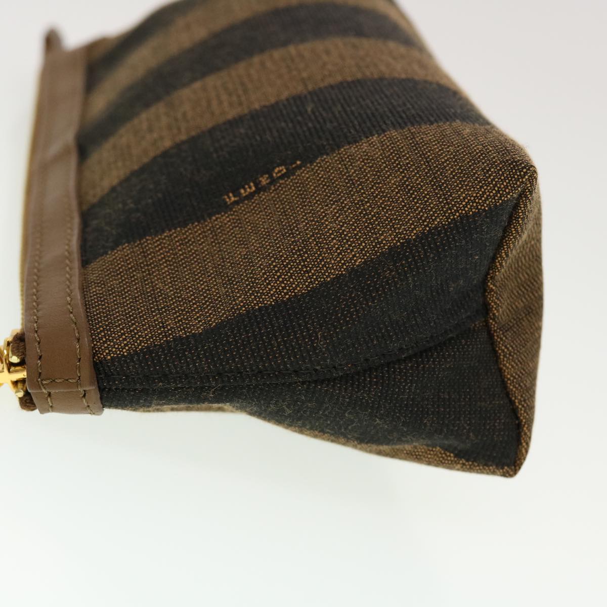 FENDI Pecan Canvas Pouch Black Brown 44067