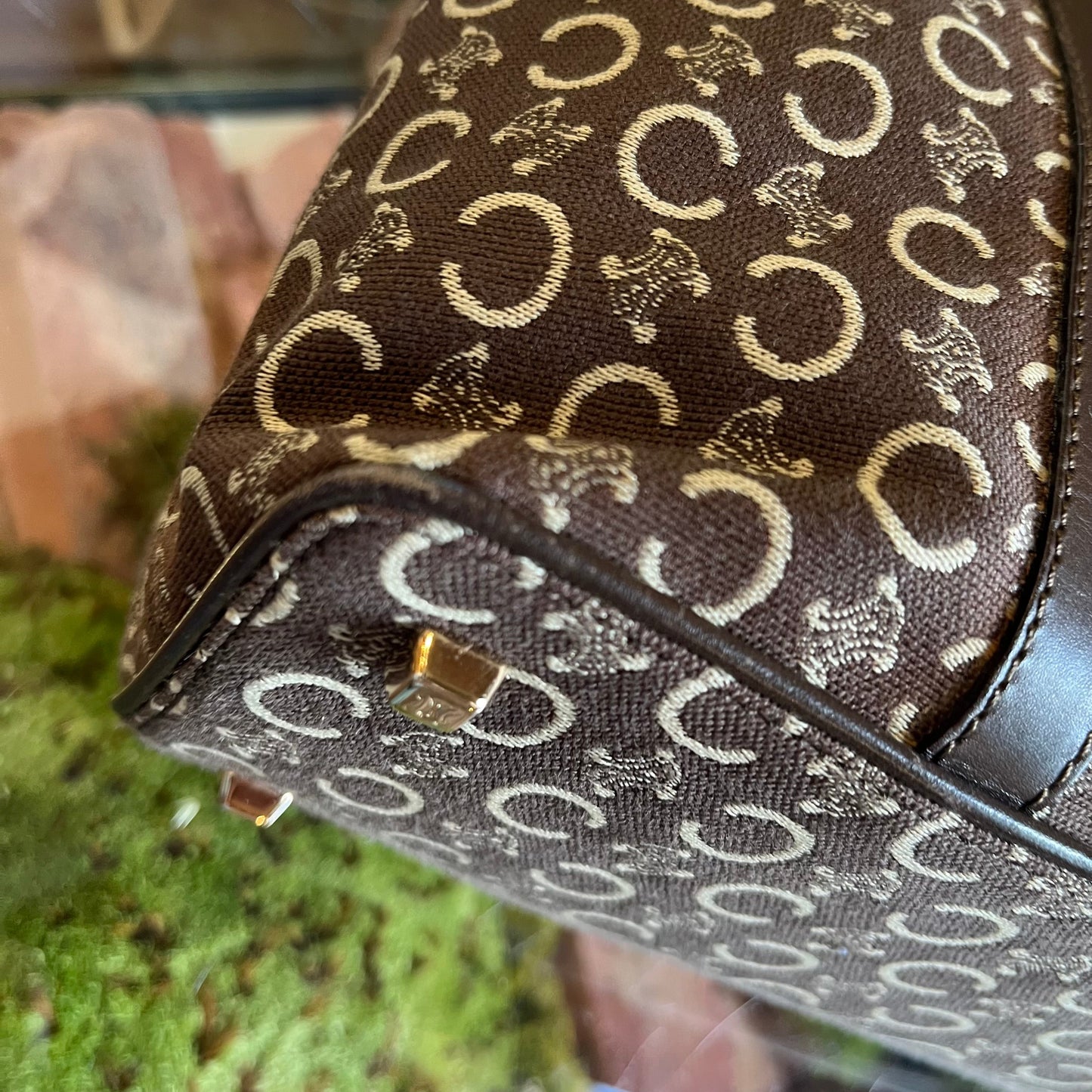 CELINE Vintage C Macadam Small Square Tote