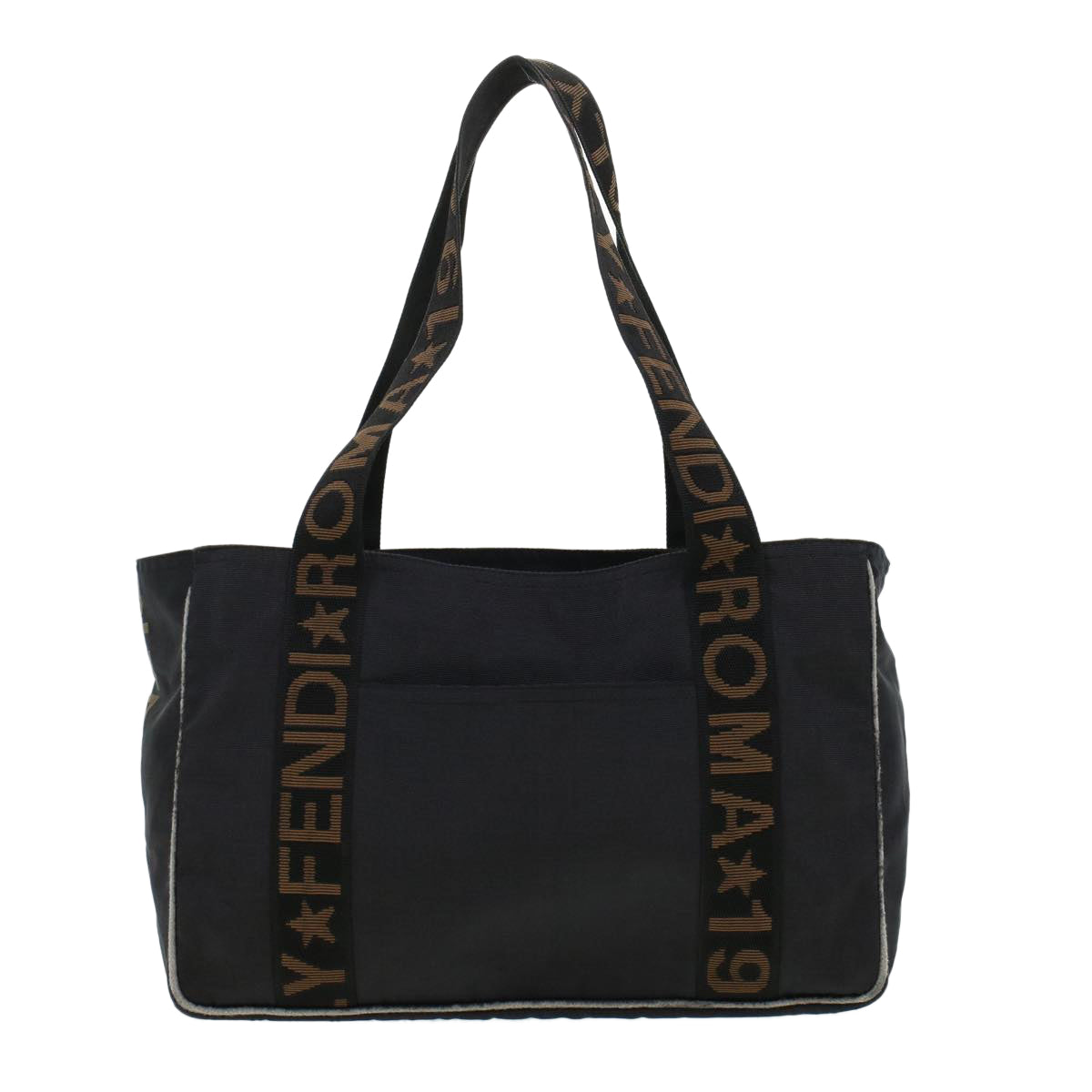 FENDI Tote Bag Nylon Black Brown 44164