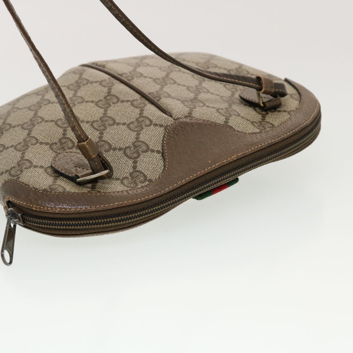 GUCCI GG Canvas Web Sherry Line Shoulder Bag Beige Red 904.02.047 44260