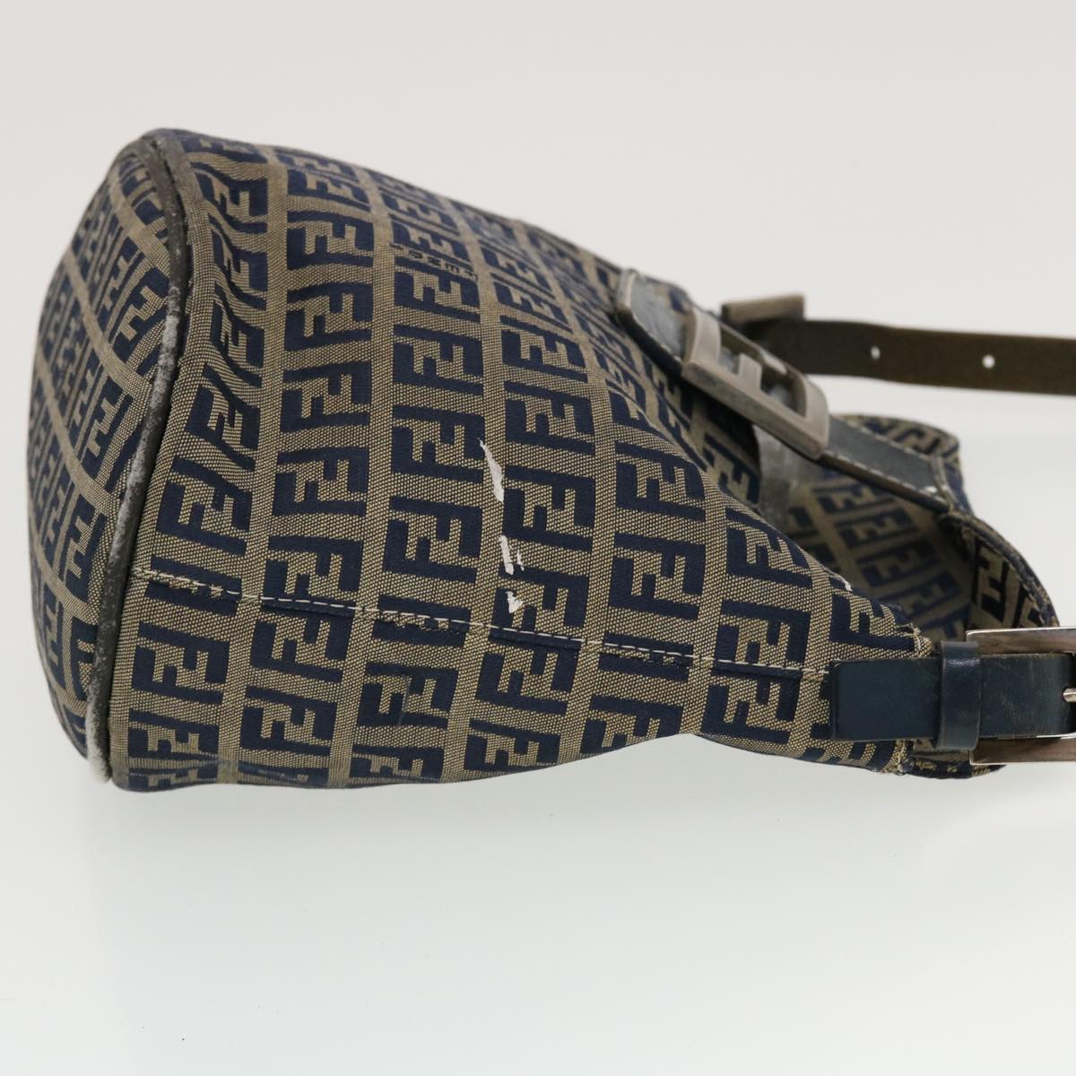 FENDI Zucchino Canvas Shoulder Bag Navy 2321-26765-018 44300