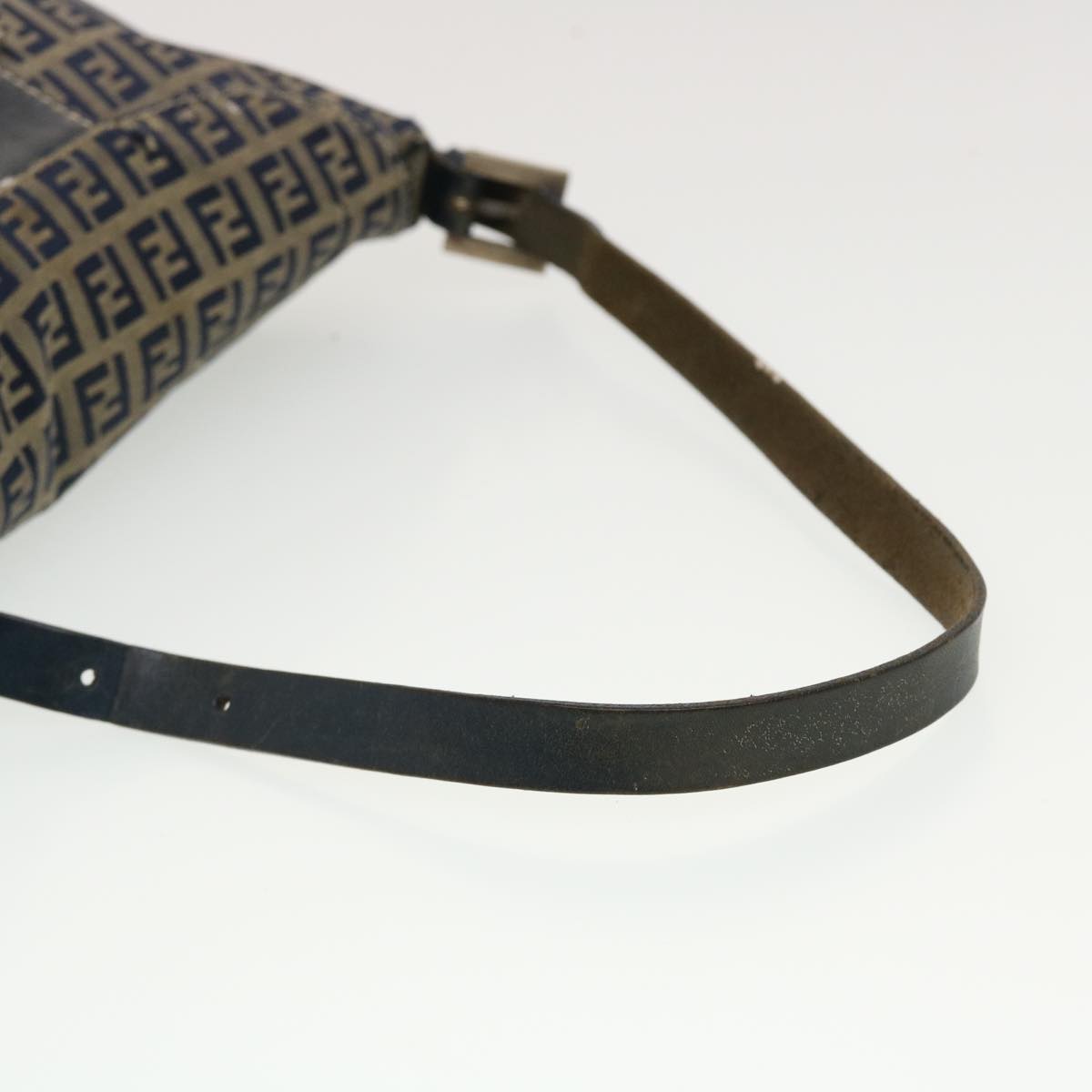 FENDI Zucchino Canvas Shoulder Bag Navy 2321-26765-018 44300