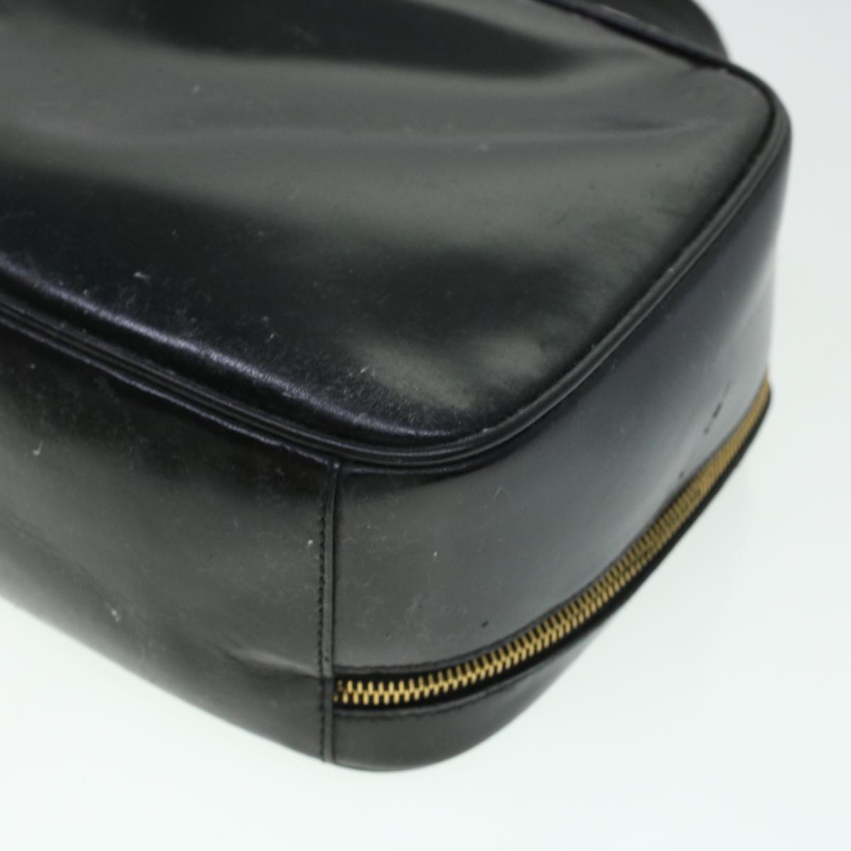 GUCCI Vanity Cosmetic Pouch Enamel 2way Black 44406