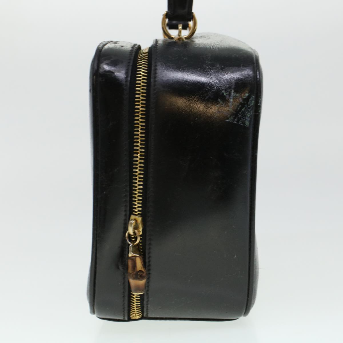 GUCCI Vanity Cosmetic Pouch Enamel 2way Black 44406