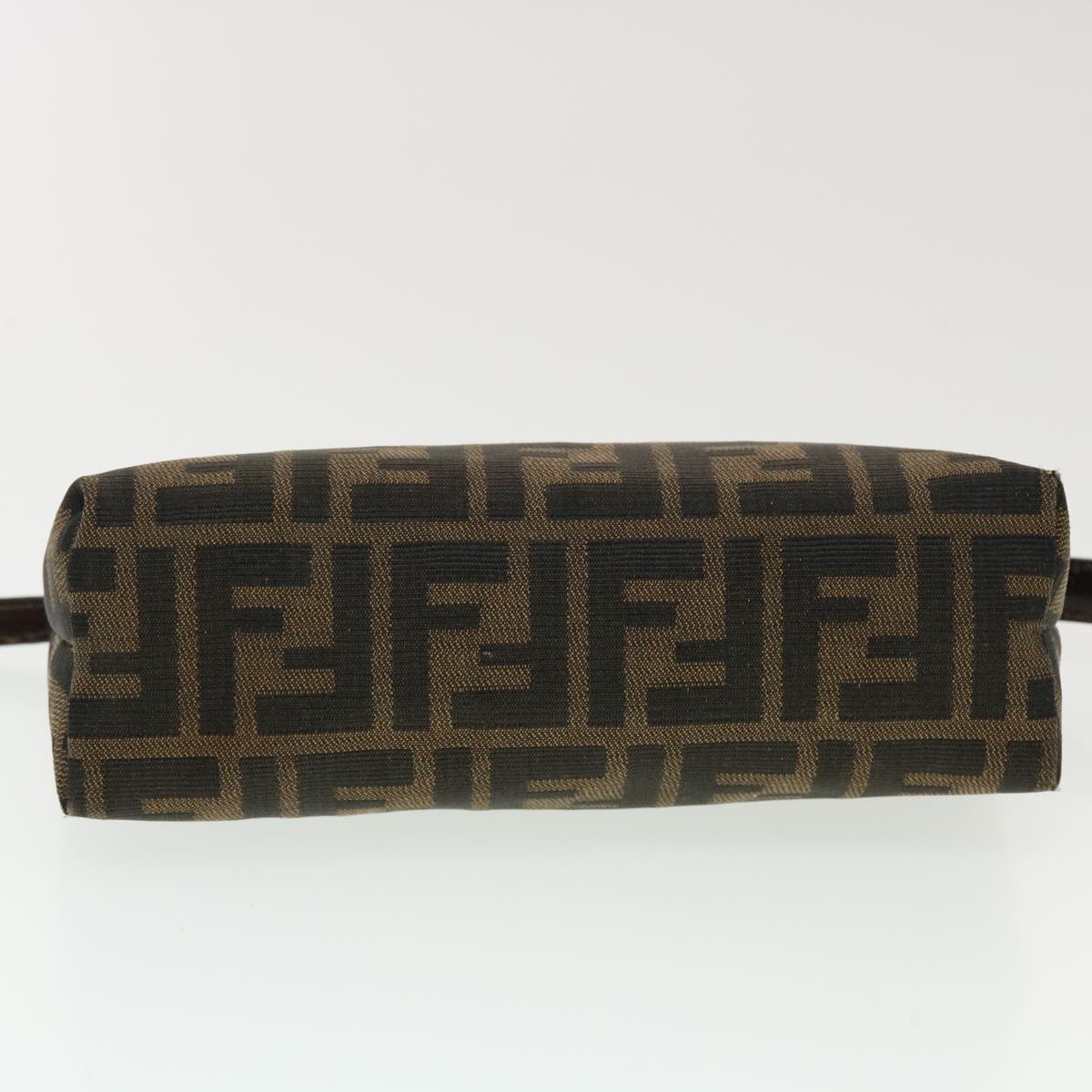 FENDI Zucca Canvas Pouch Black Brown 44668