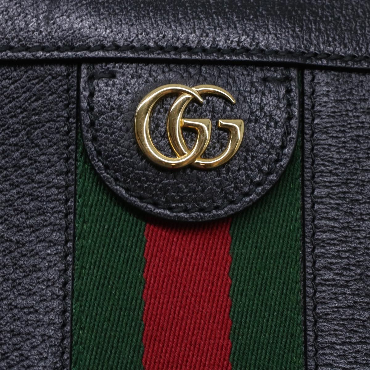 GUCCI Ophdia GG Chain Web Sherry Line Shoulder Bag Black Red 503877 44699A